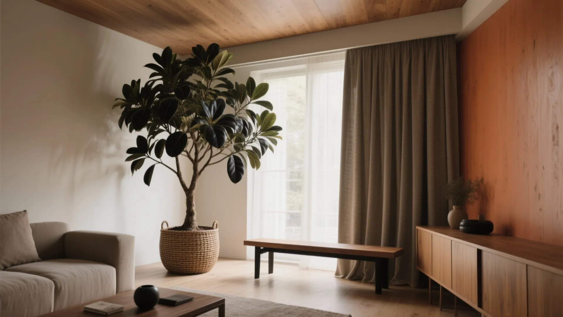 A Statement Tree Anchors the Room