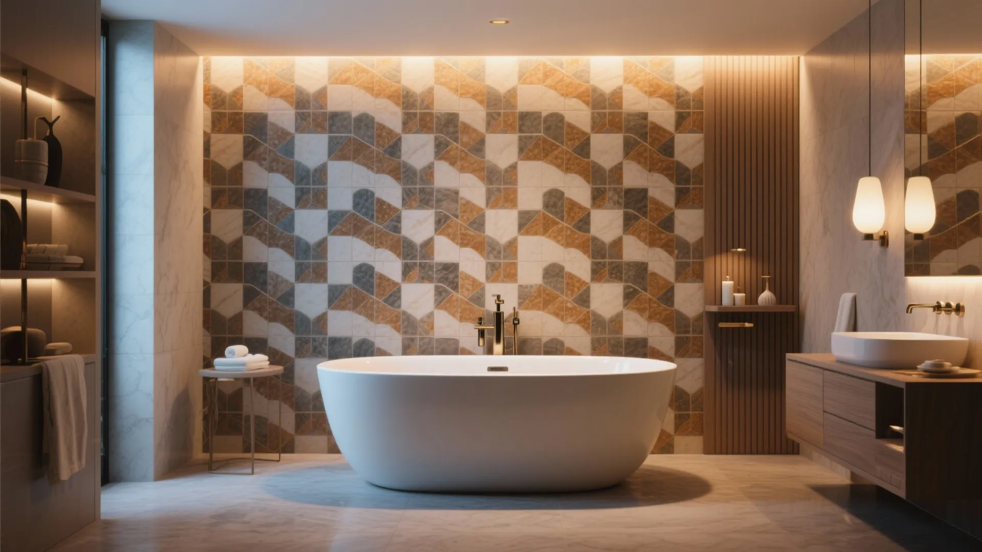 8. Statement Wall Behind Tub