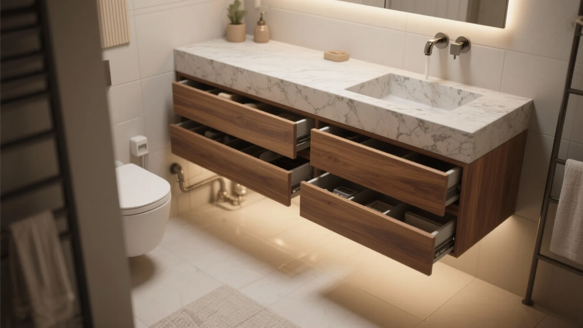 3. Statement Vanity and Smarter Storage