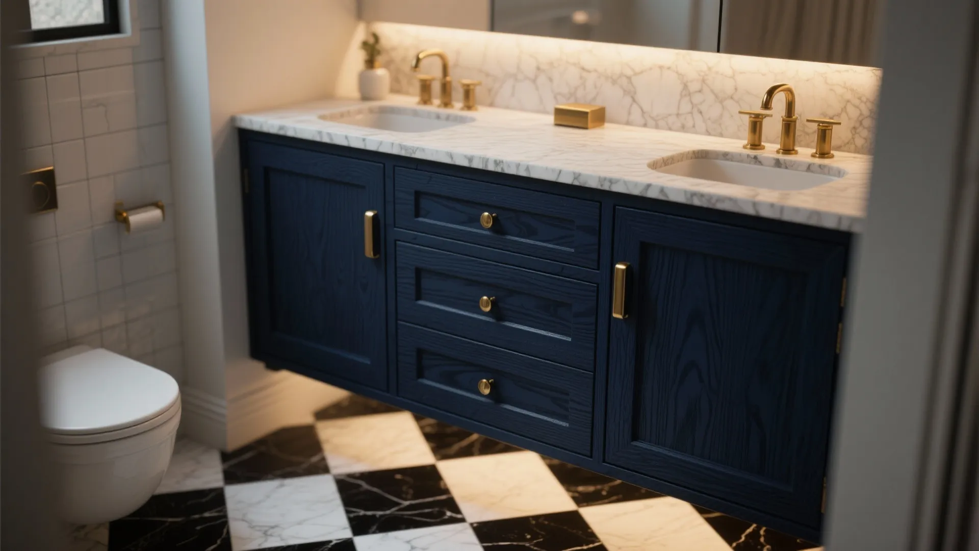 3. Anchor with a Statement Vanity