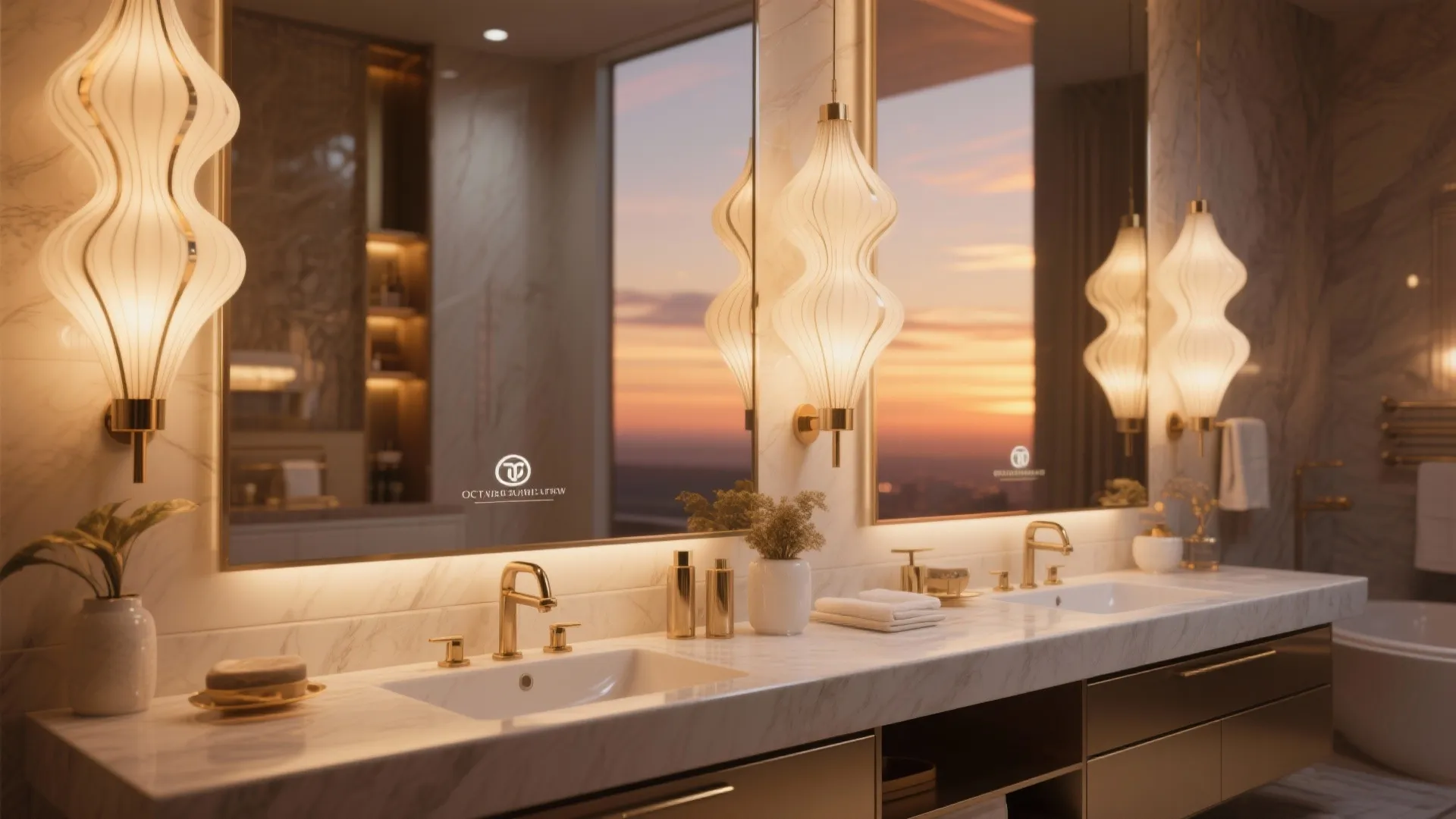 Statement Lighting Over the Vanity