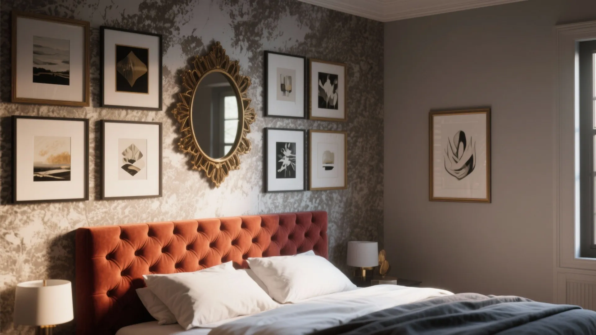 4. Make a statement wall (art, headboard, or mirror)