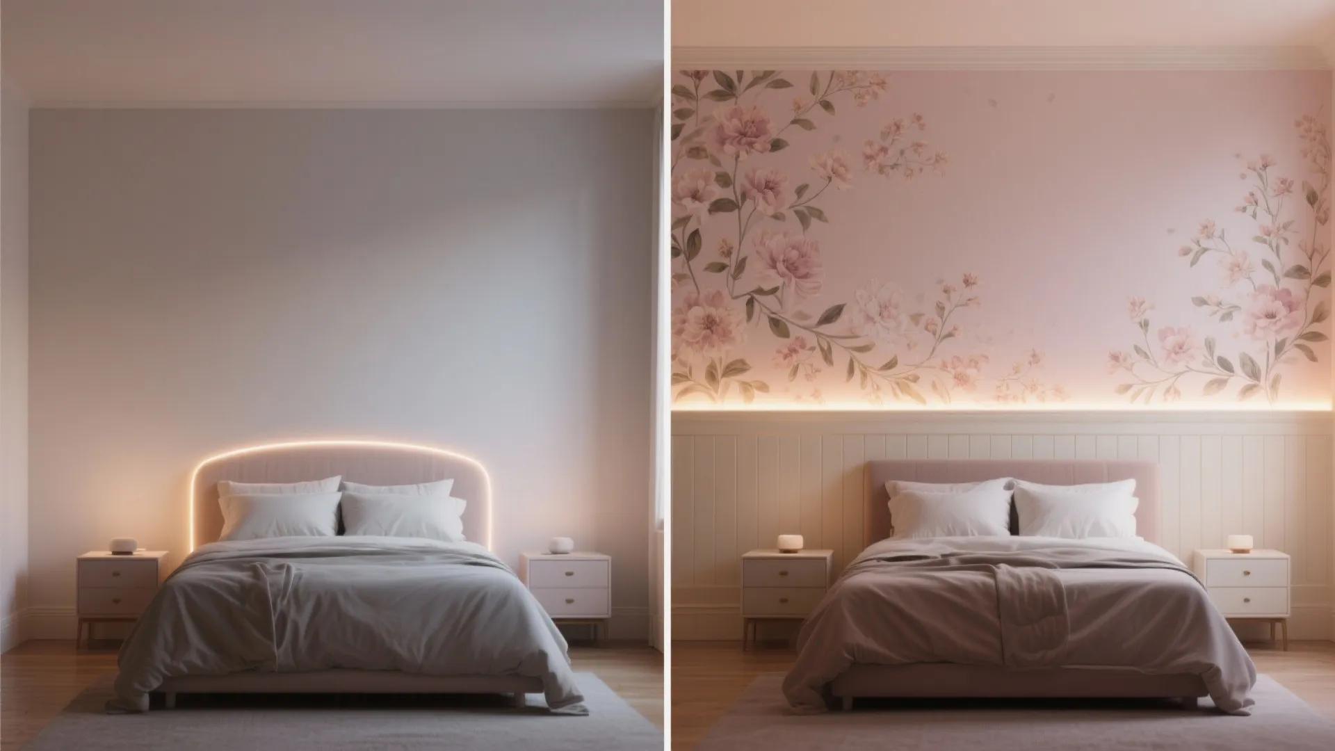 4) Statement Wall: Peel‑and‑Stick Murals, Wainscoting, and Glow Moments