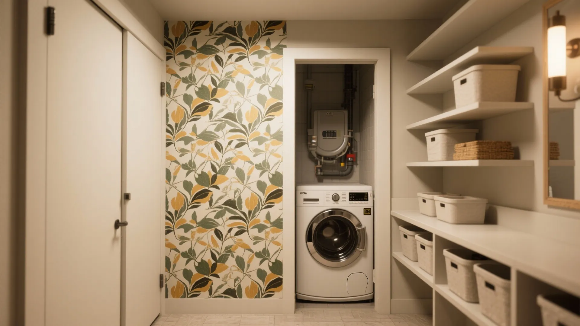 5. Add a statement wall or hidden utility zone