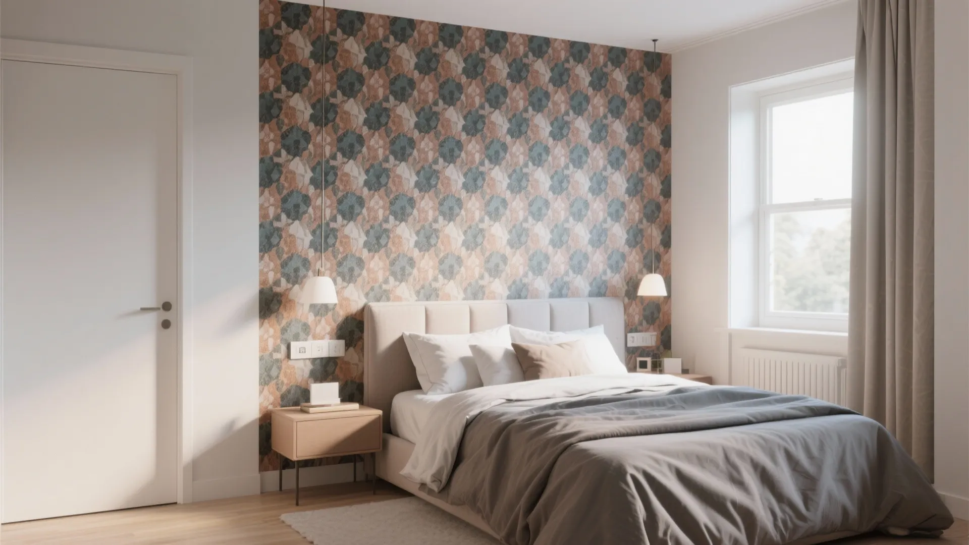 8. Statement Wall Behind the Bed