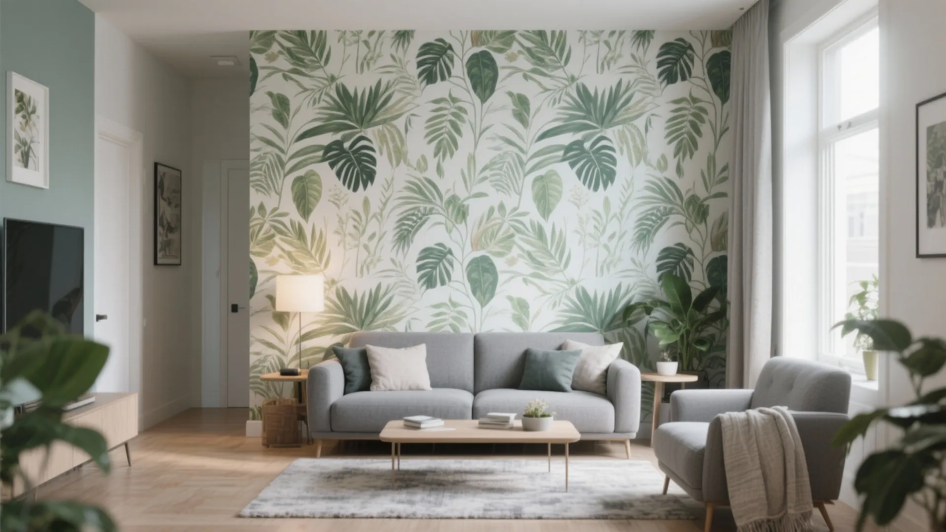 4. Statement Wall behind the Sofa