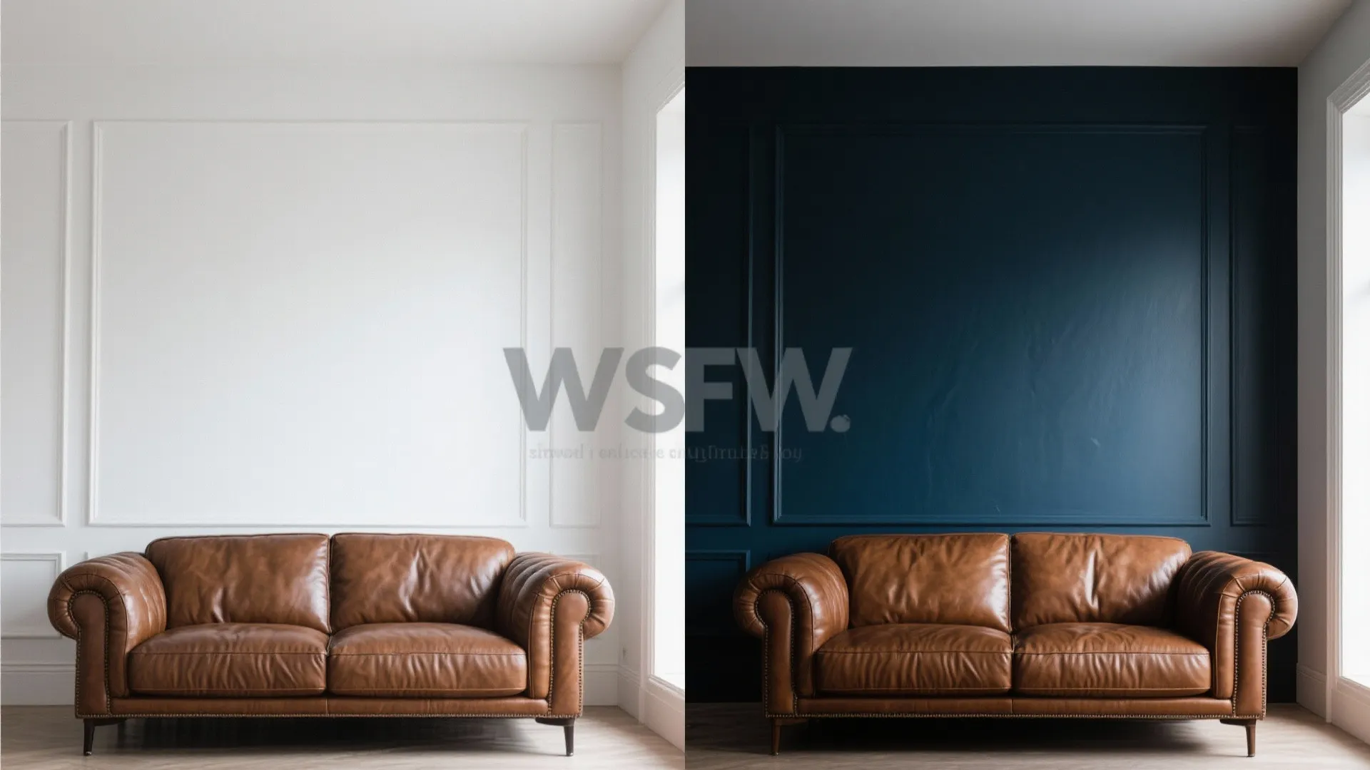 7. Statement Wall Behind Leather Furniture