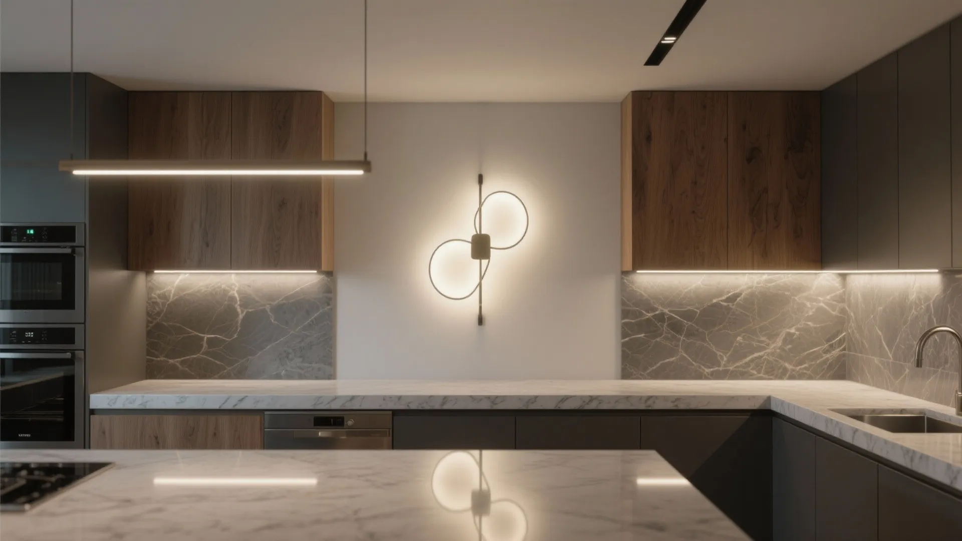 Statement wall light as a space anchor