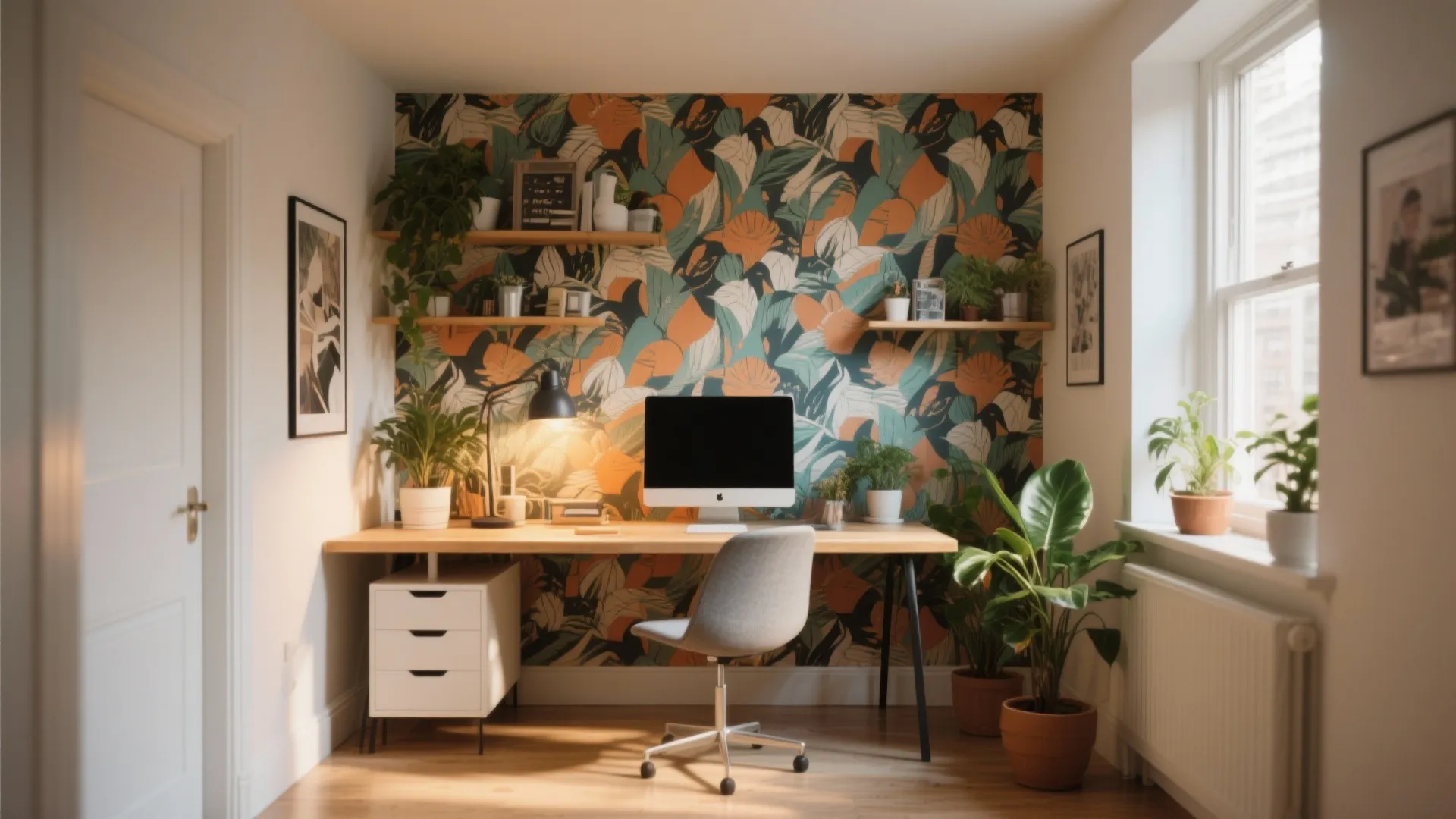 3. Statement Wall Behind Your Desk