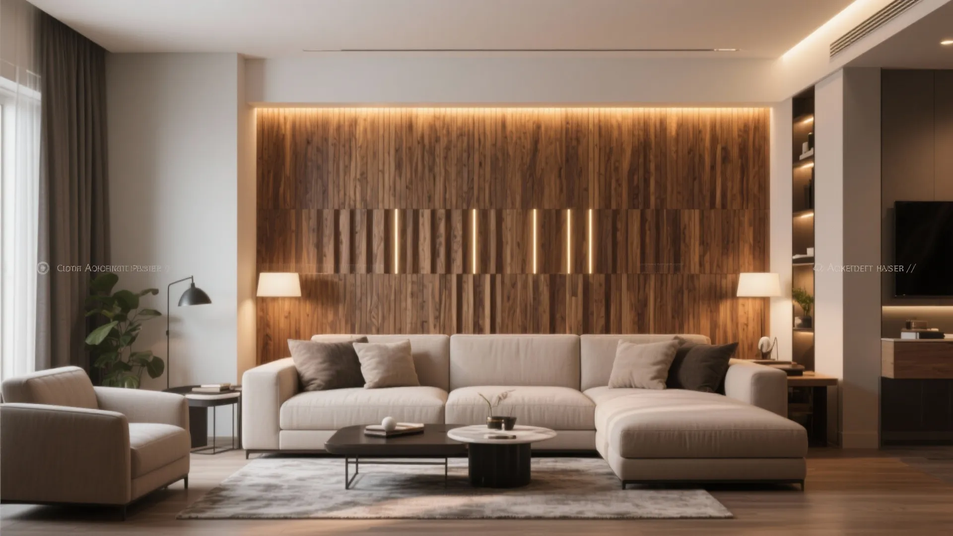 2. Statement Wall with Textured Panels