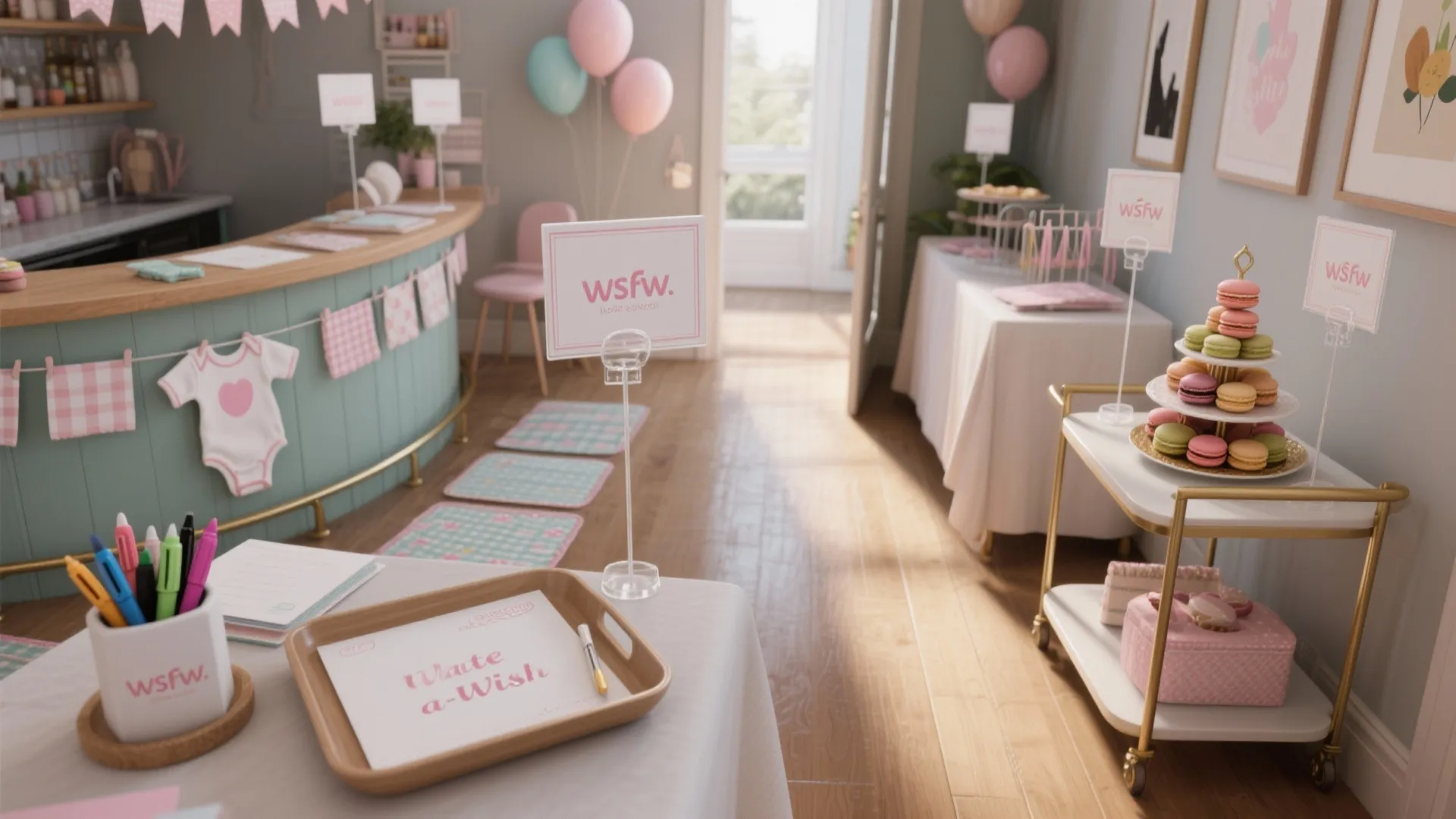 Personalized Stations: Wishes, Onesie Bar, and Sweet Cart