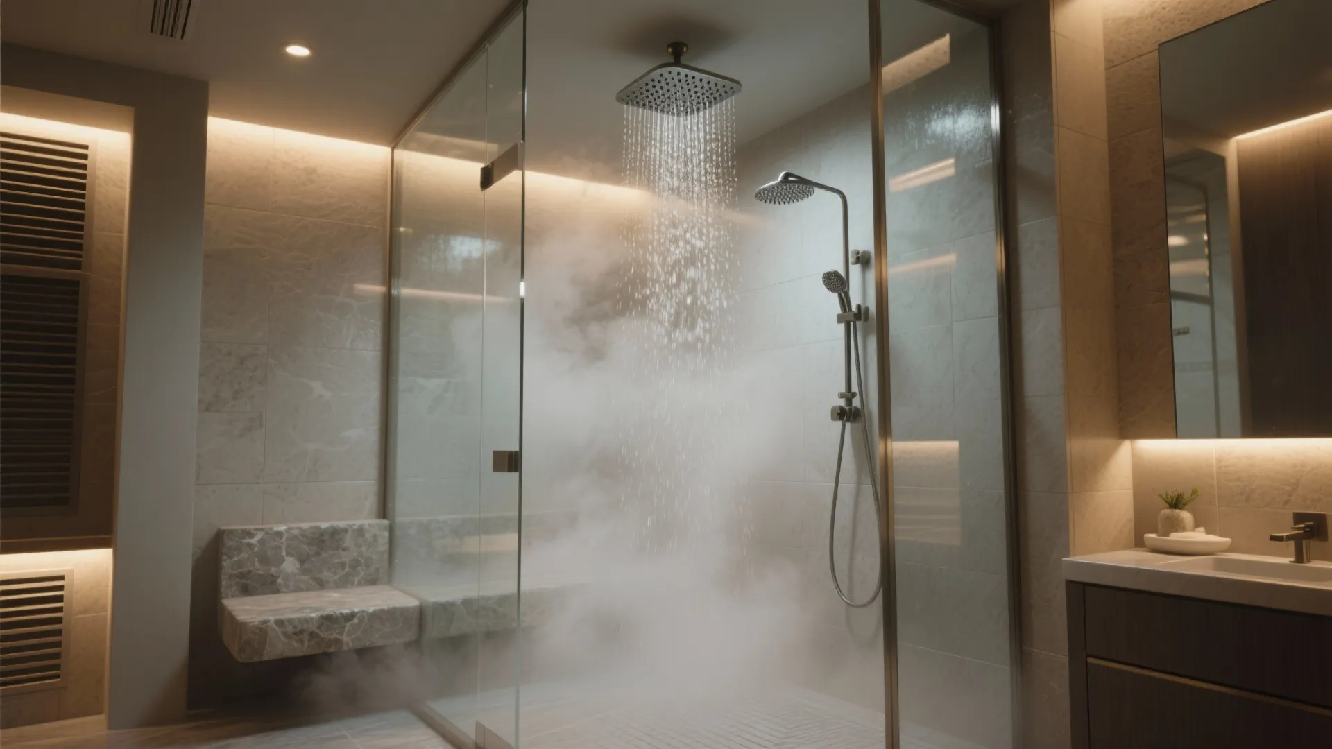 4. Add steam or a rain shower head for indulgence