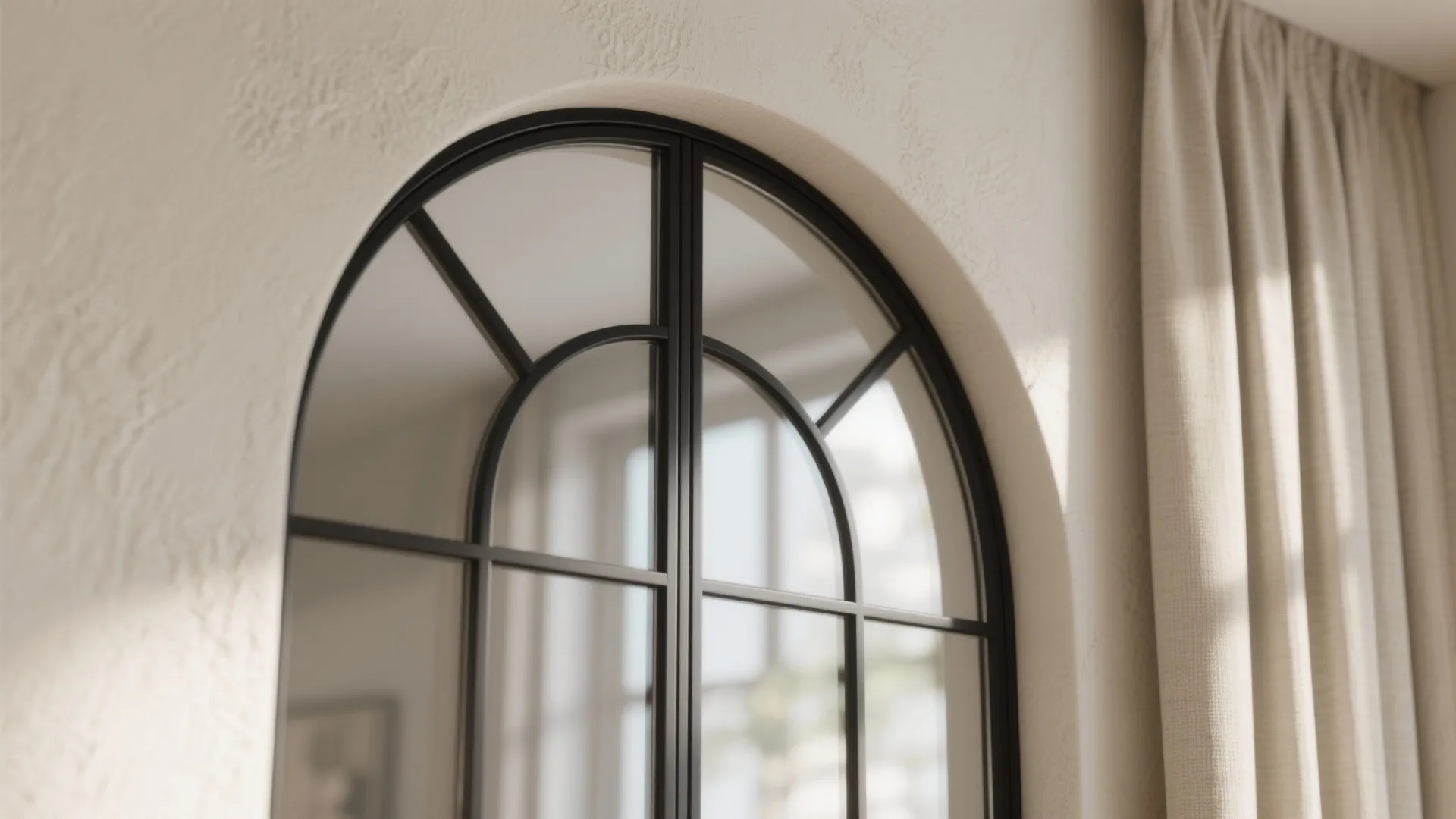Arched or steel-framed windows for character