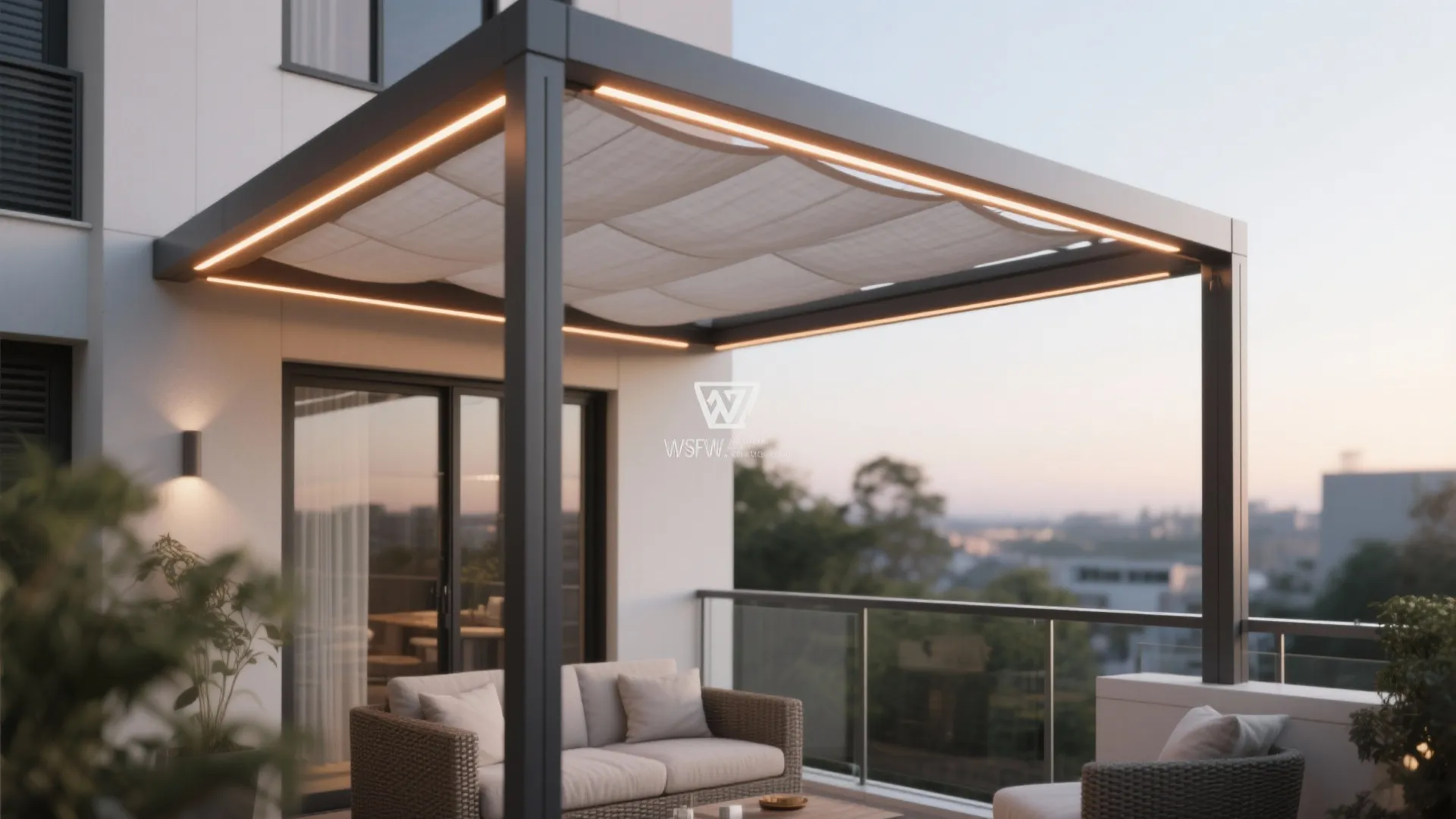 Steel Canopy Frames with Lighting for All-Day Use