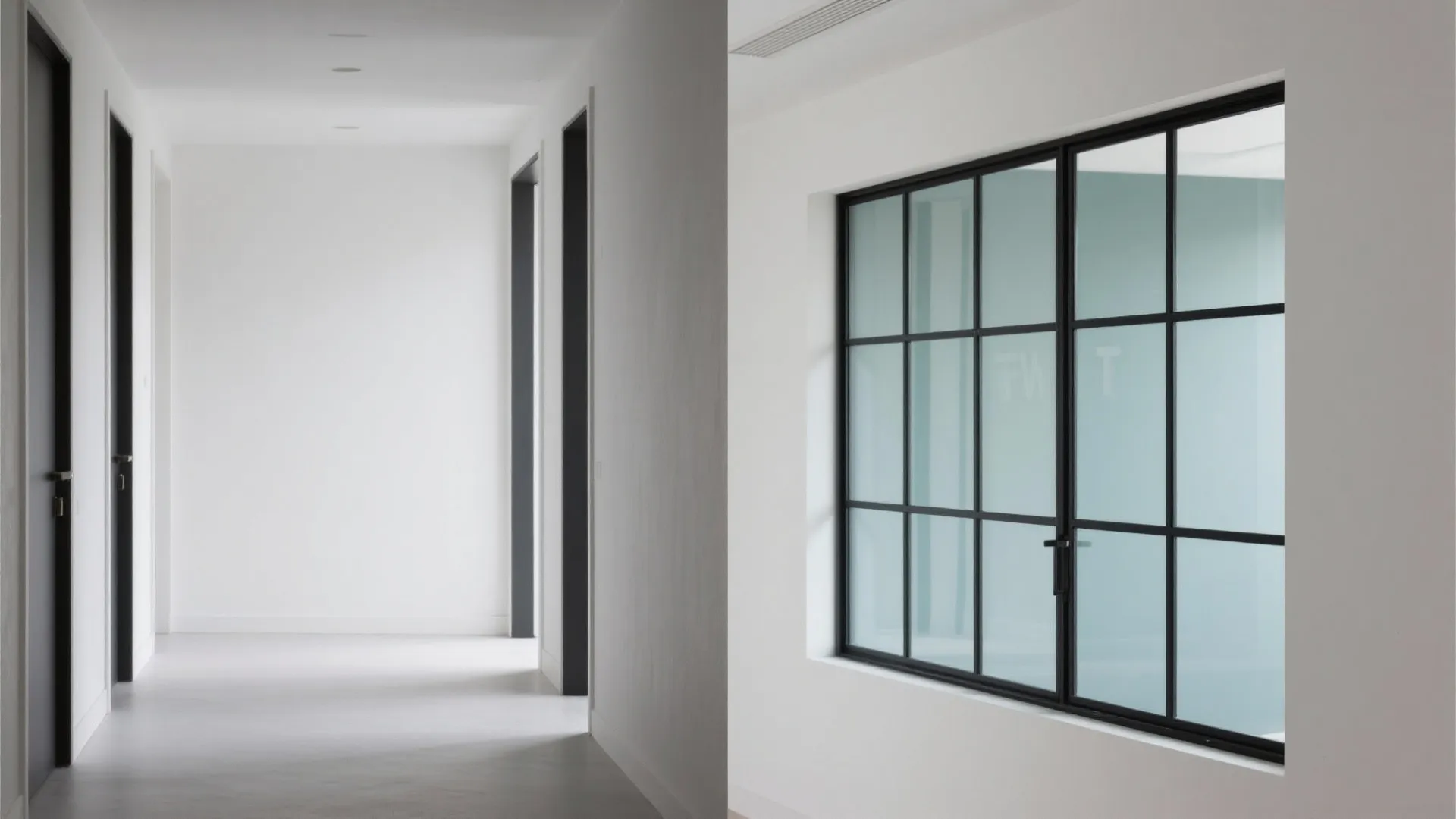 Black steel frames for graphic contrast