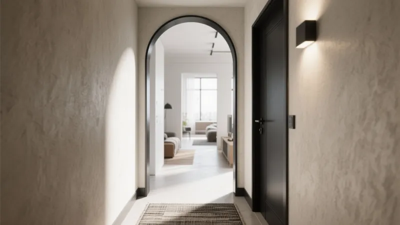 Modern Arched Hallway Design with Minimalist Touches