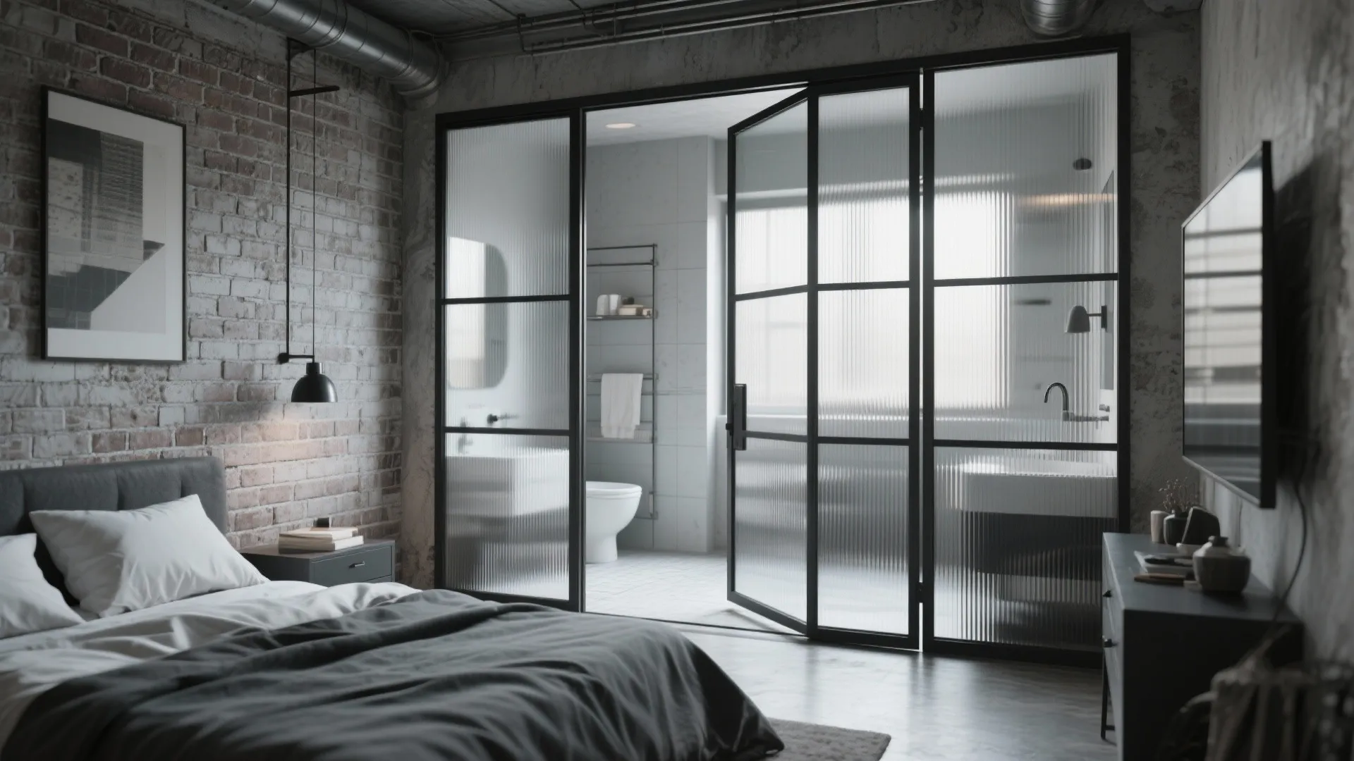 8. Steel Frame Glass Door