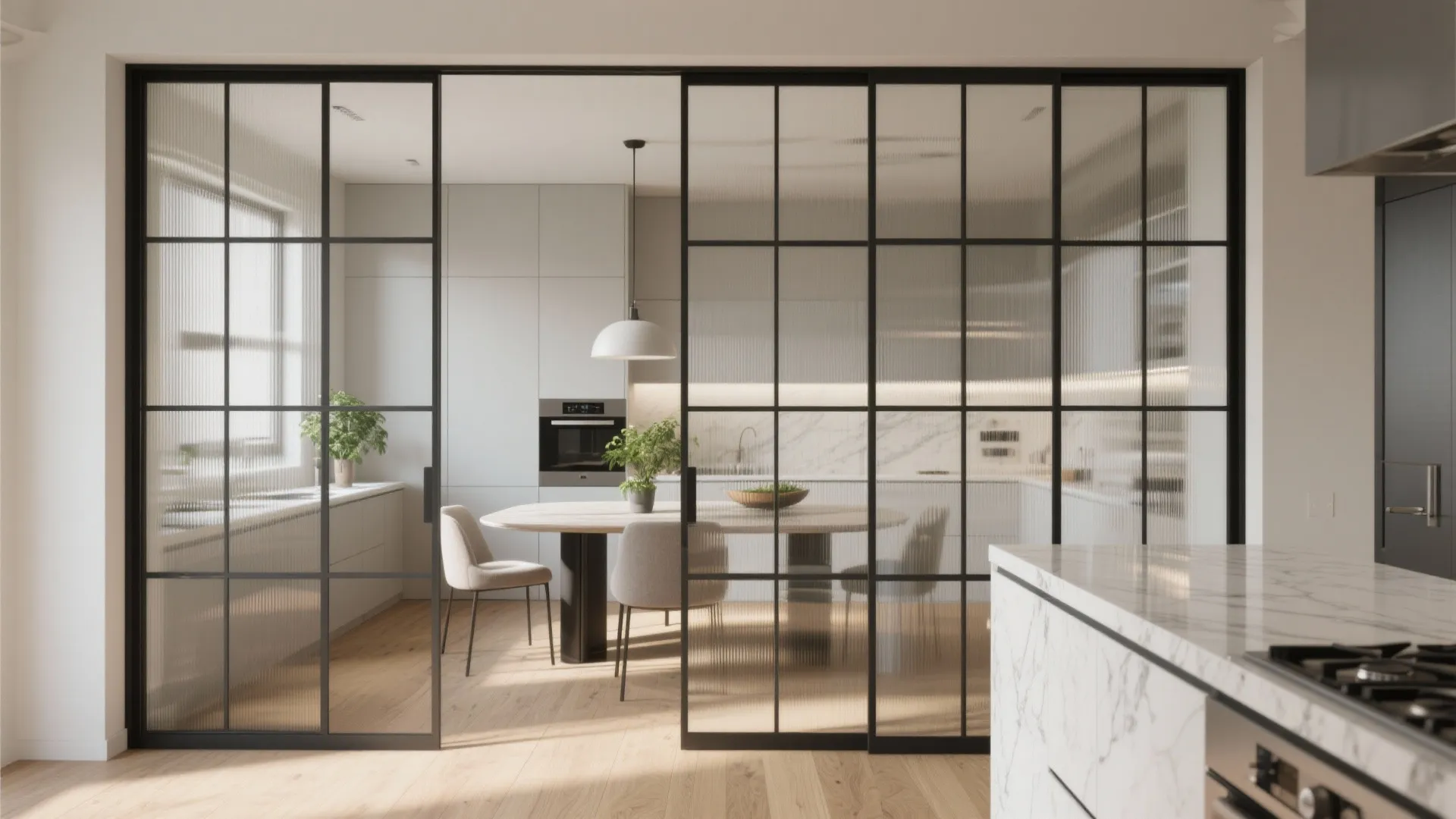 Steel-framed Glass Partition