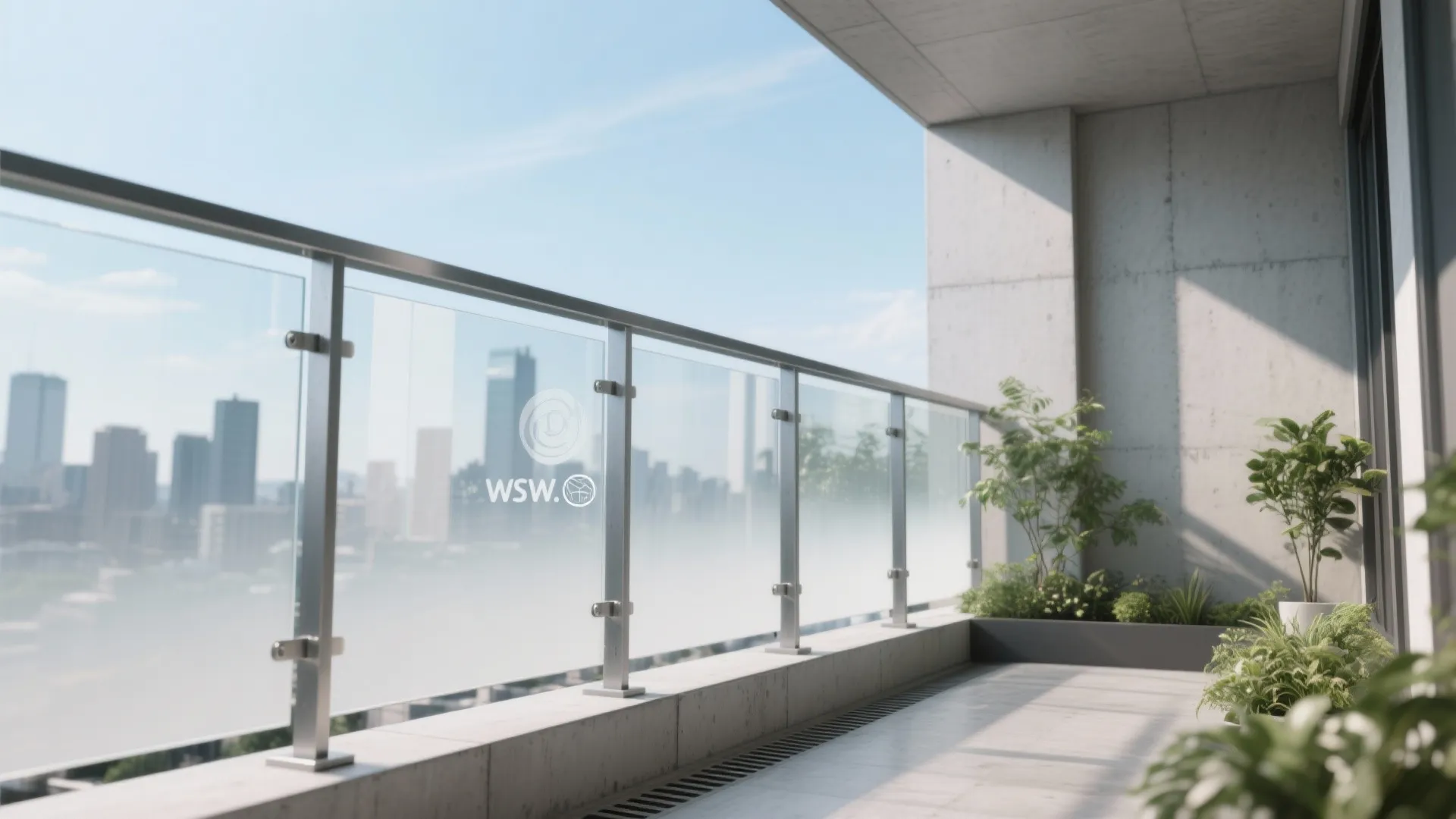 Steel-and-glass panels to block wind but keep the view