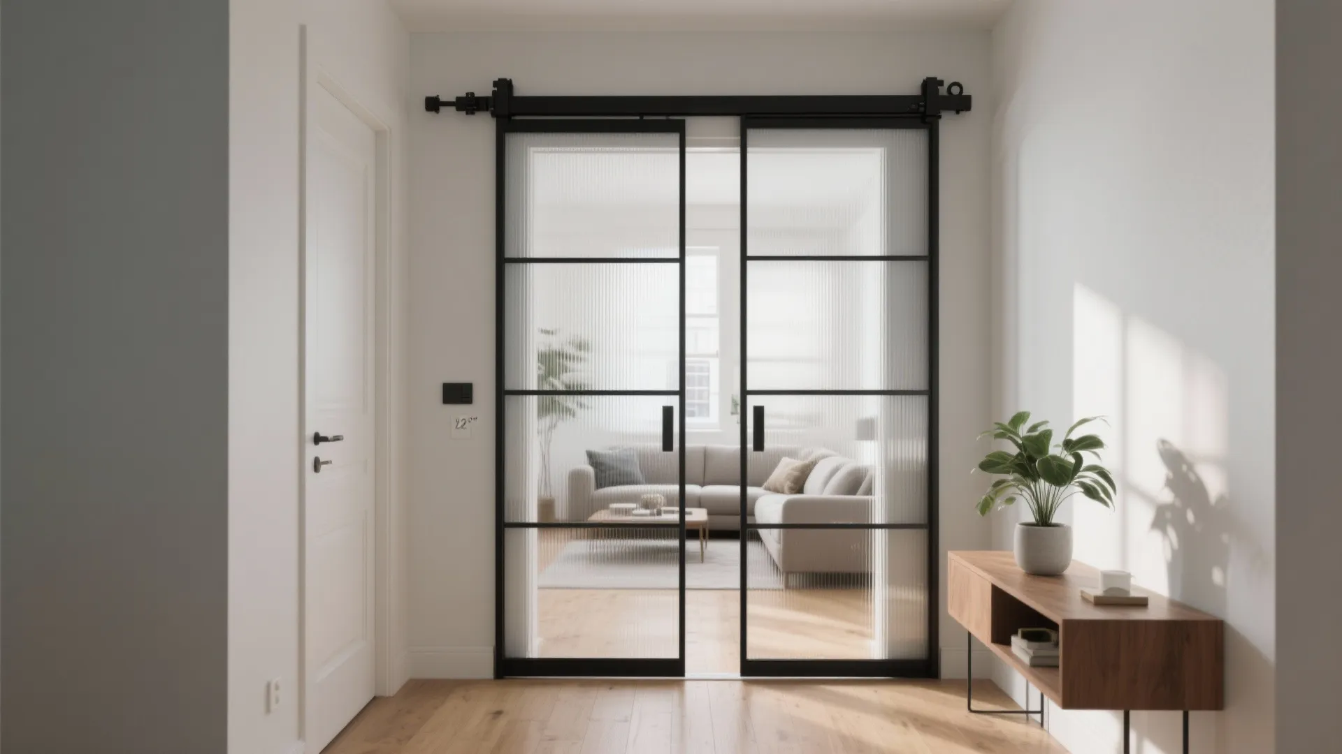 Steel-and-Glass Entry Screen