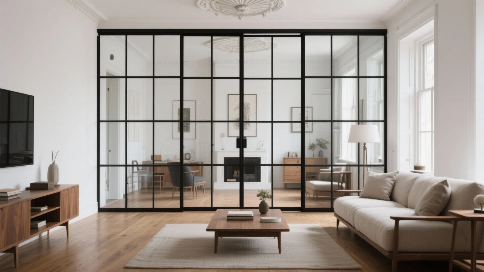 Steel-Framed (Crittall-Style) Glass Wall with Character
