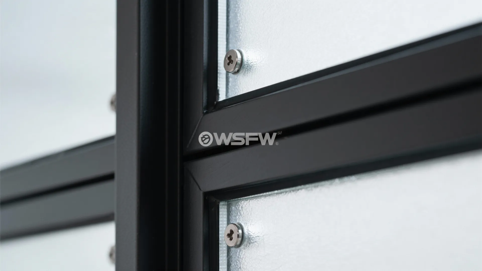 Frosted Glass with Slim Steel Frames