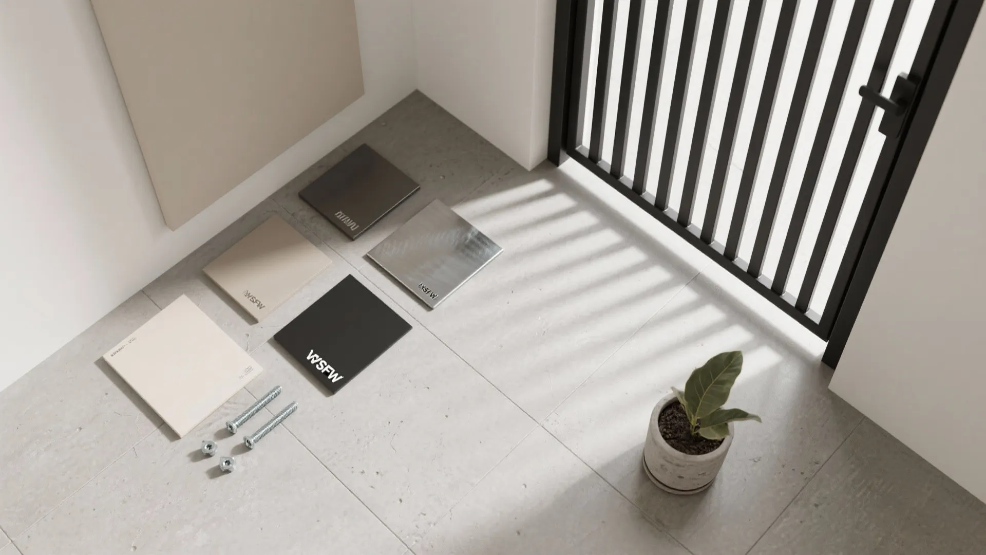 Minimal Steel Frame with Slatted Infill