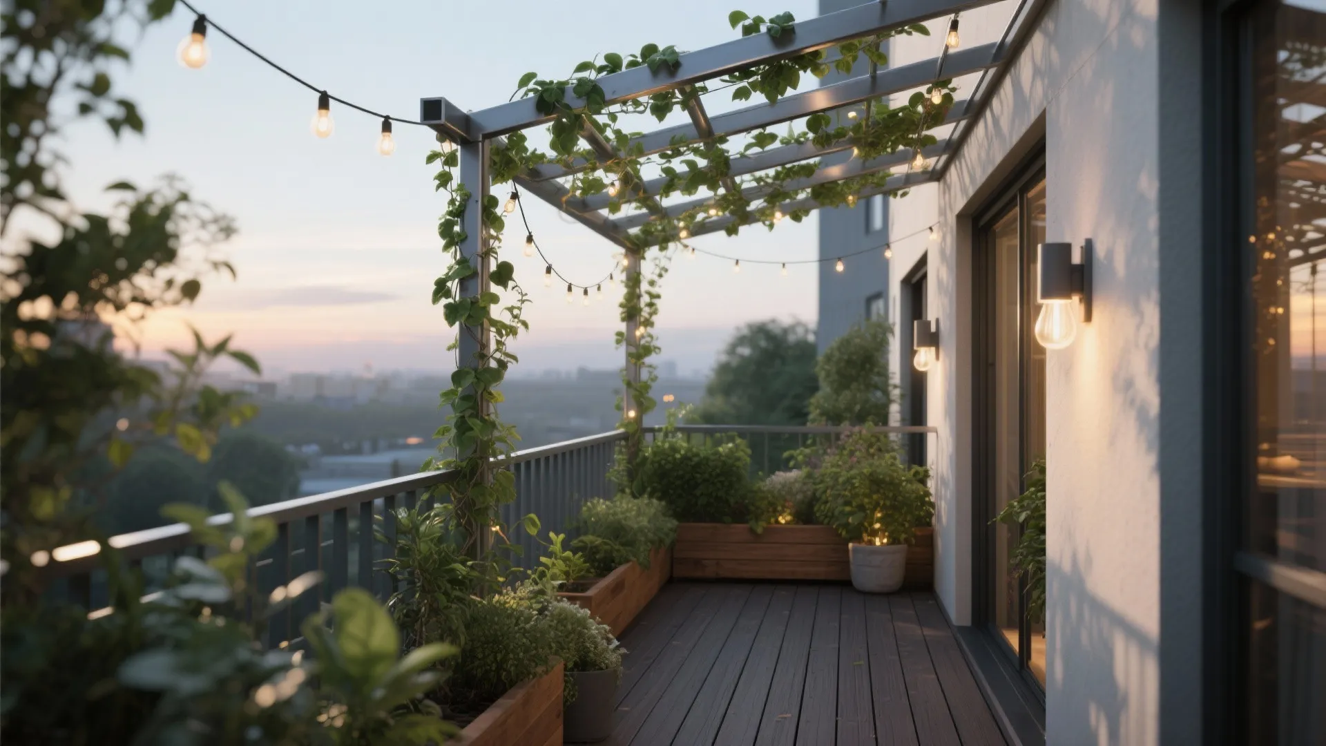 Steel Pergola or Trellis for Green Shade