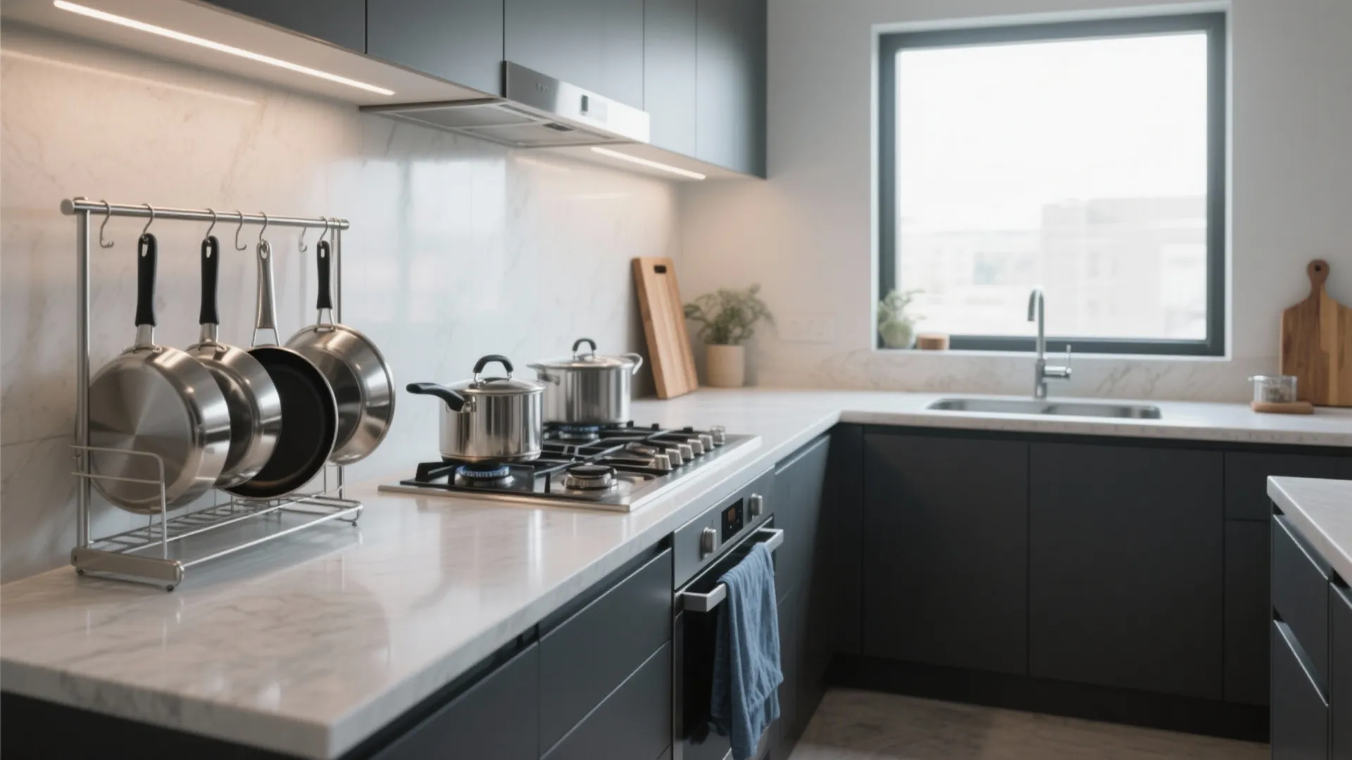 Steel Pot Stand for Kitchen: Smart Space Solutions: 1 Minute to a Streamlined, Clutter-Free Cooking Zone