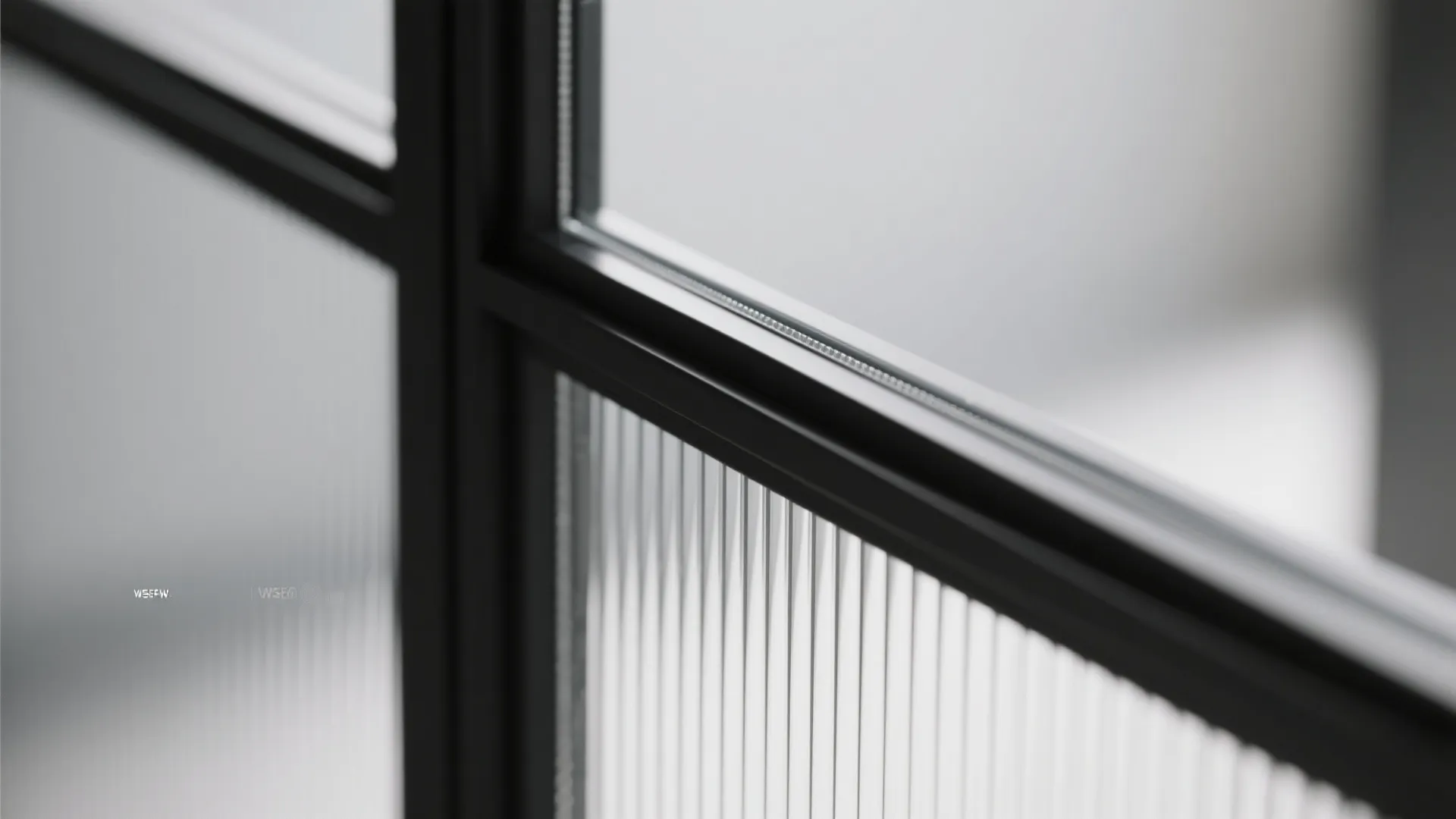 Slim Steel-Framed Door with Reeded Glass
