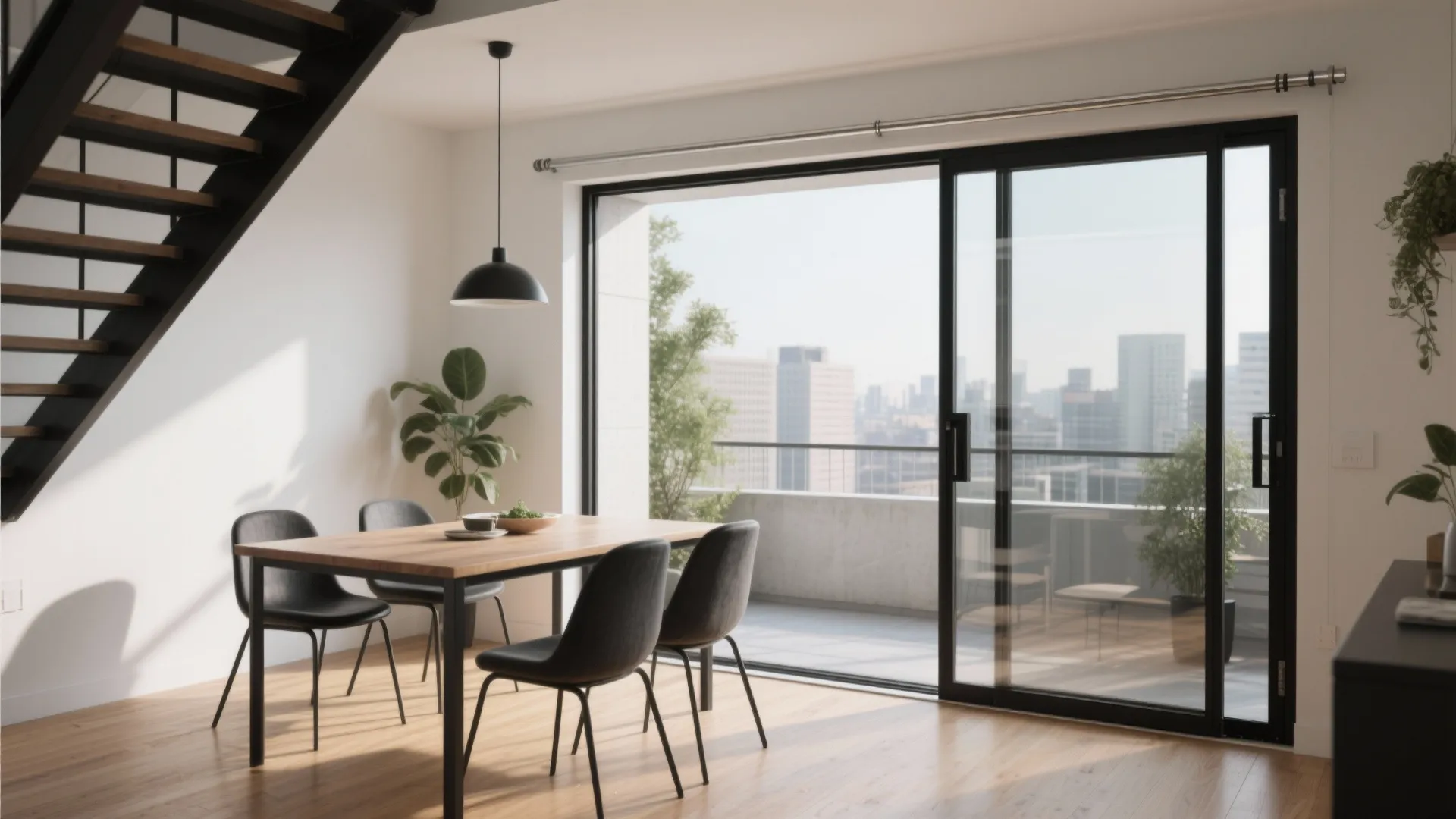 2) Sliding Steel-and-Glass Balcony Doors