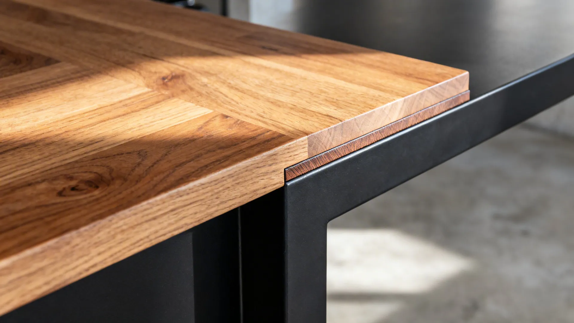 Industrial Metal Frame + Wood Top Bar