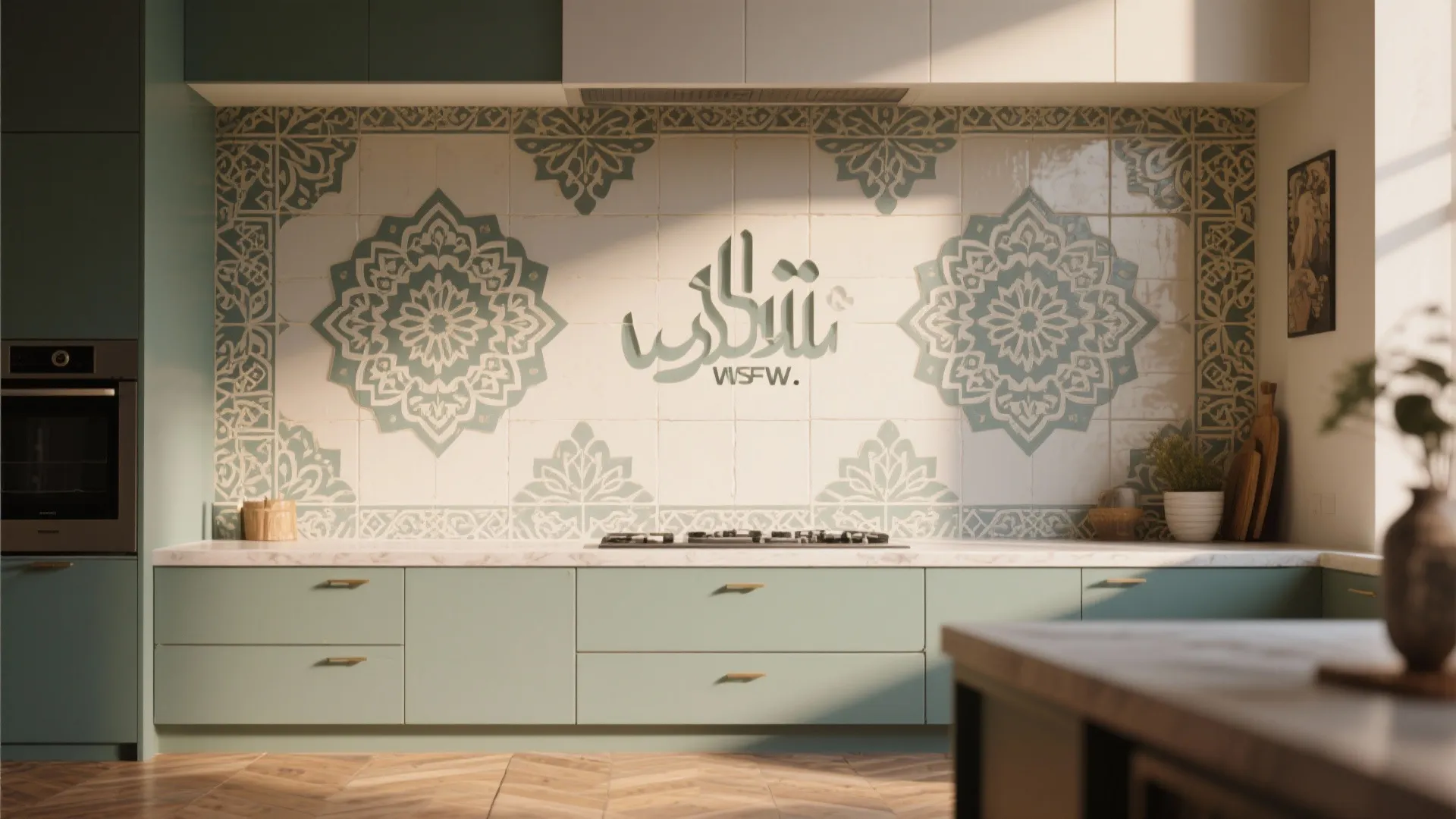 5. Patterned Stencils or Tile-Look Paint