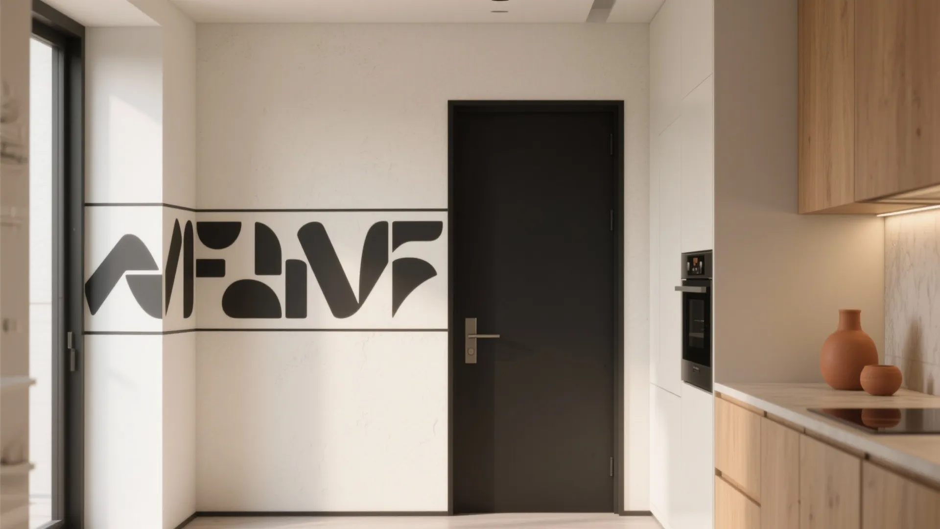 Stencil Typography Band in Your Entry or Kitchen