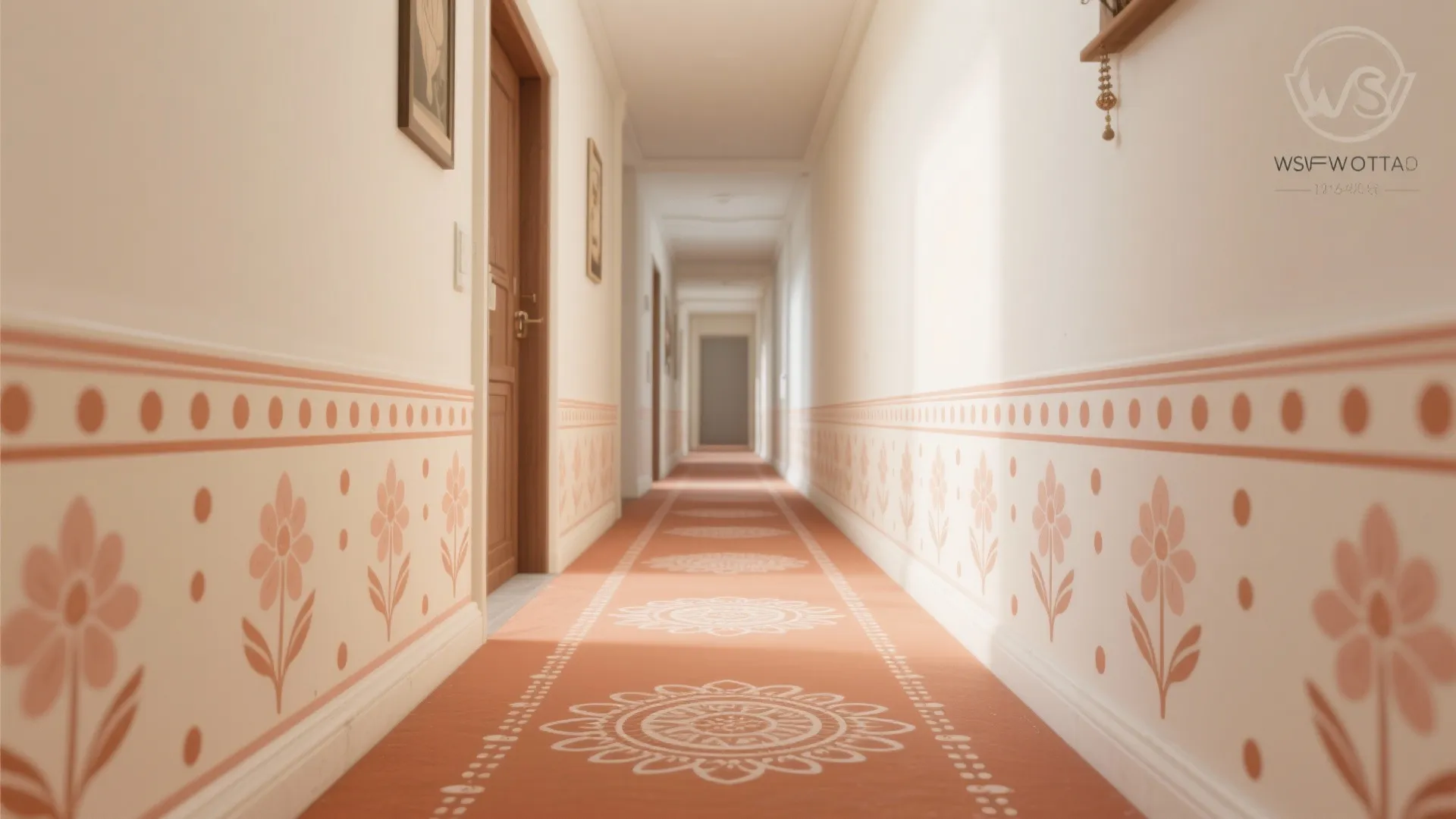 Stencil-Based Rangoli Border for Hallways