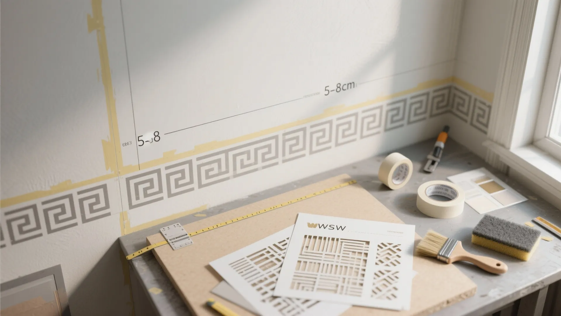 4. Stenciled Edge Patterns (Geometrics or Florals)