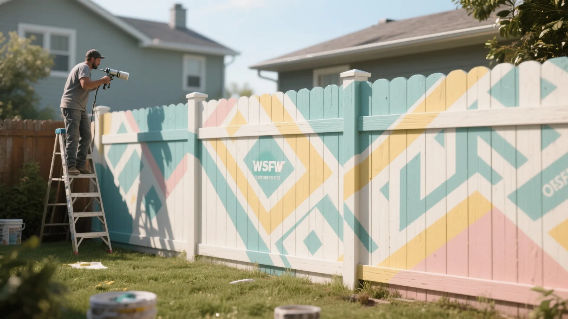 3. Stencils and Graphic Murals on Siding or Fences