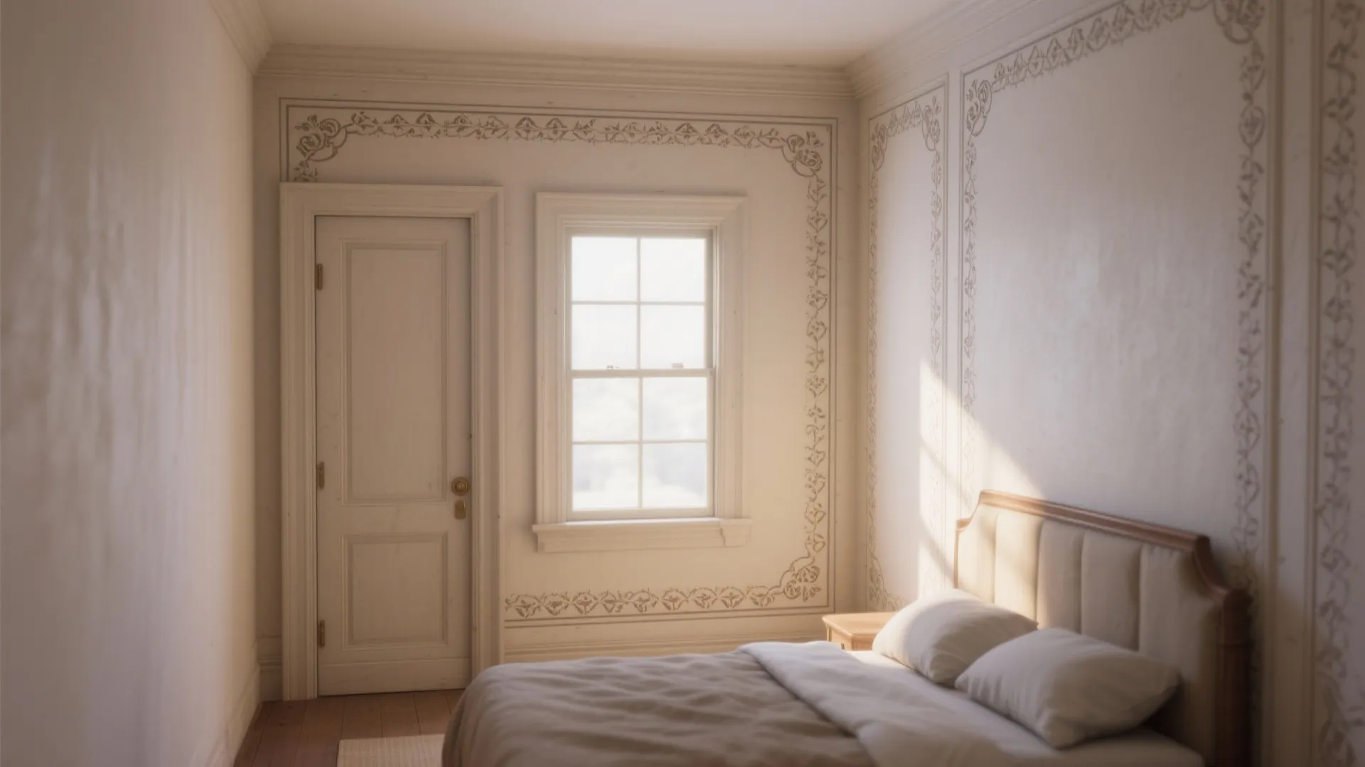 4. Frame It: Stencil Accents Around Windows and Doors