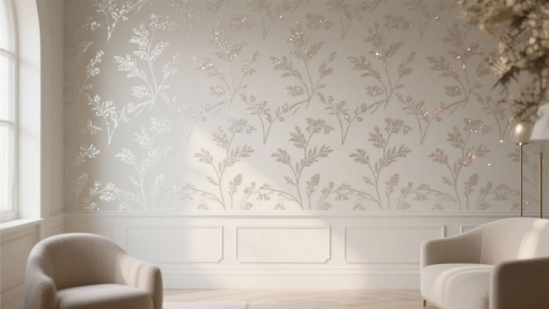 4. Stencil Patterns with Sheer Glitter