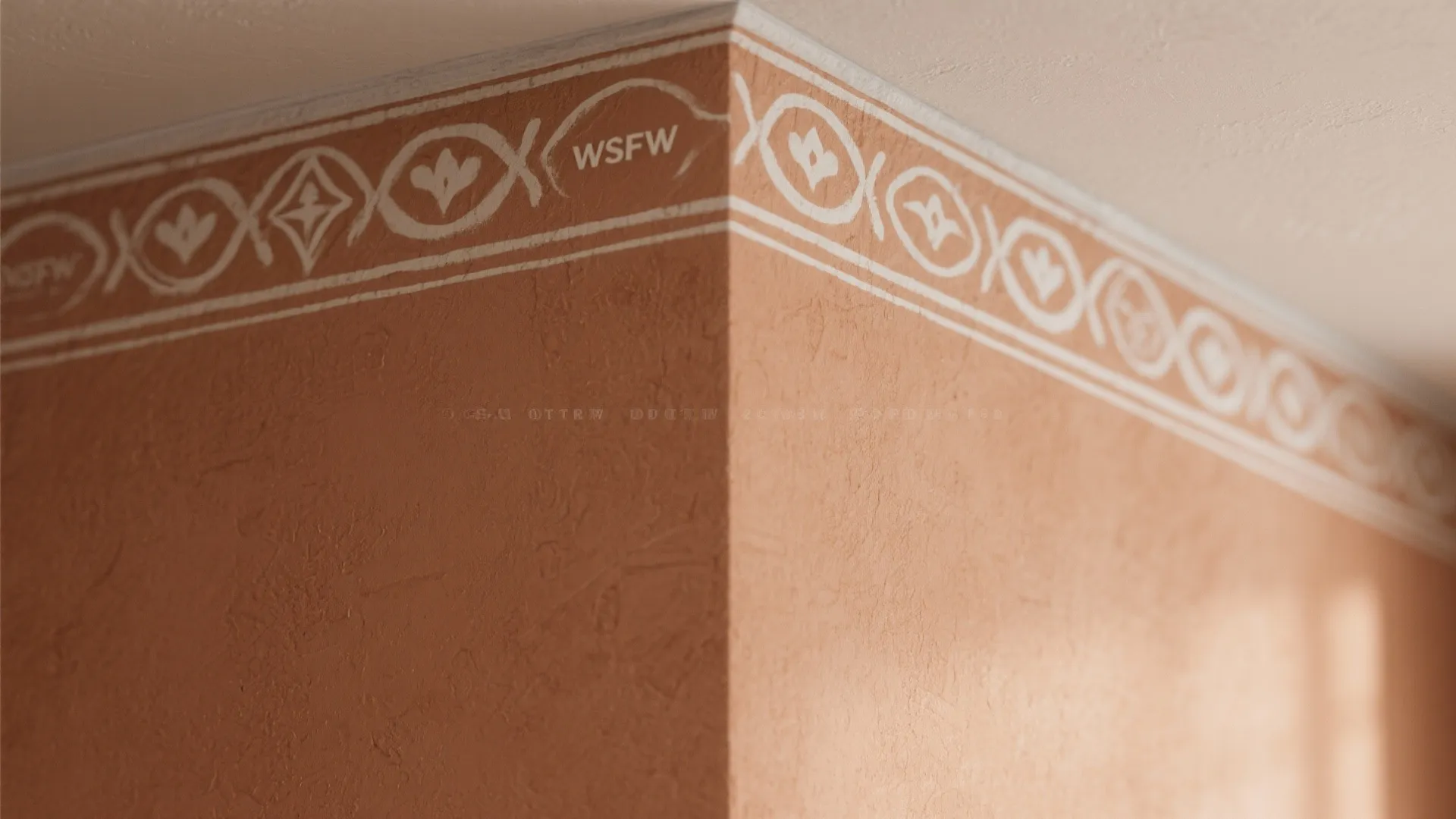 Matte Terracotta with Subtle Stencil Accents