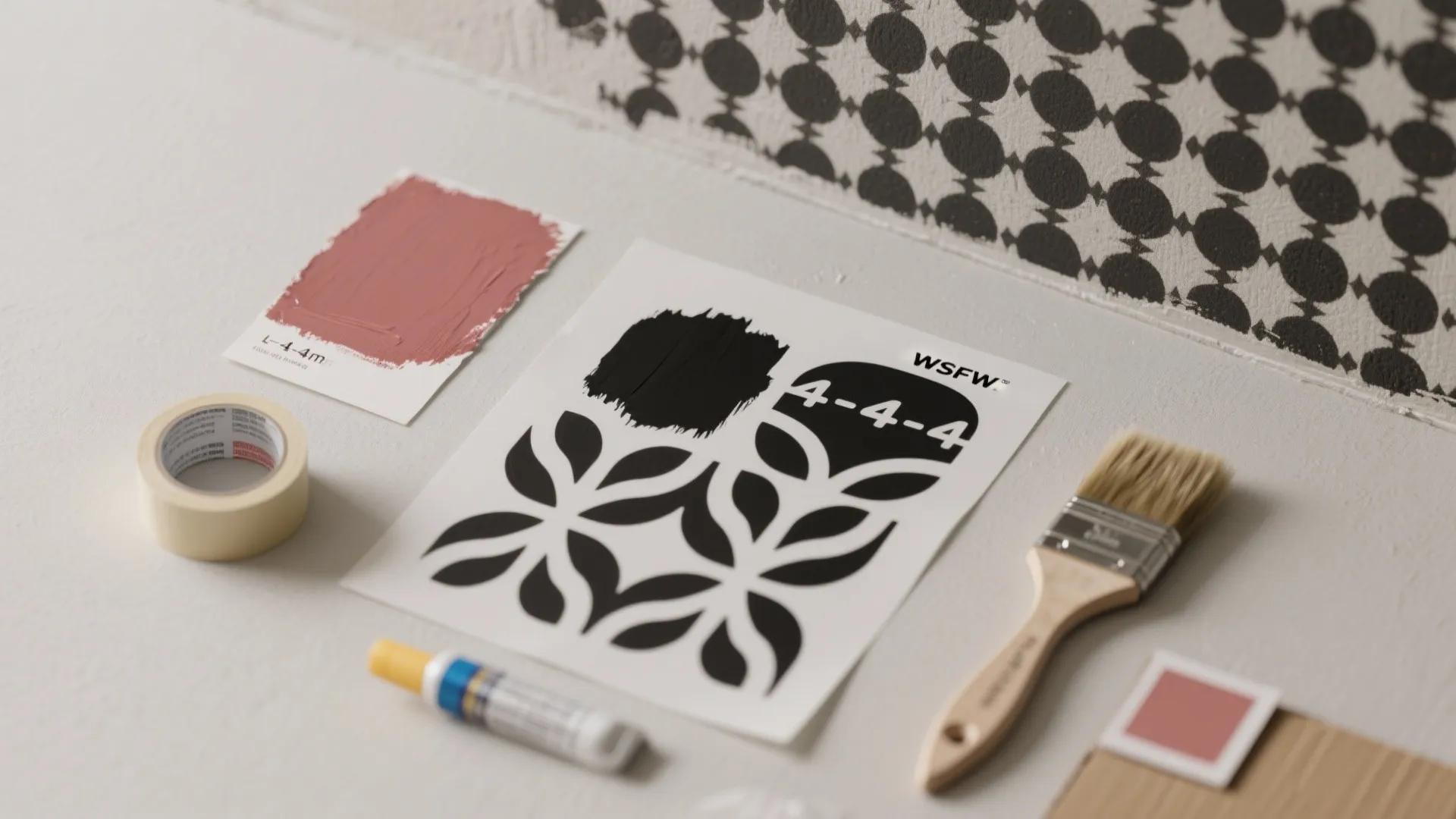 Micro-Patterned Black over Red with Stencil