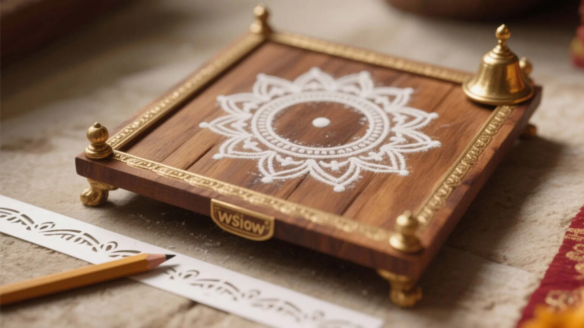 Stencil-Assisted Micro Kolams on a Raised Platform