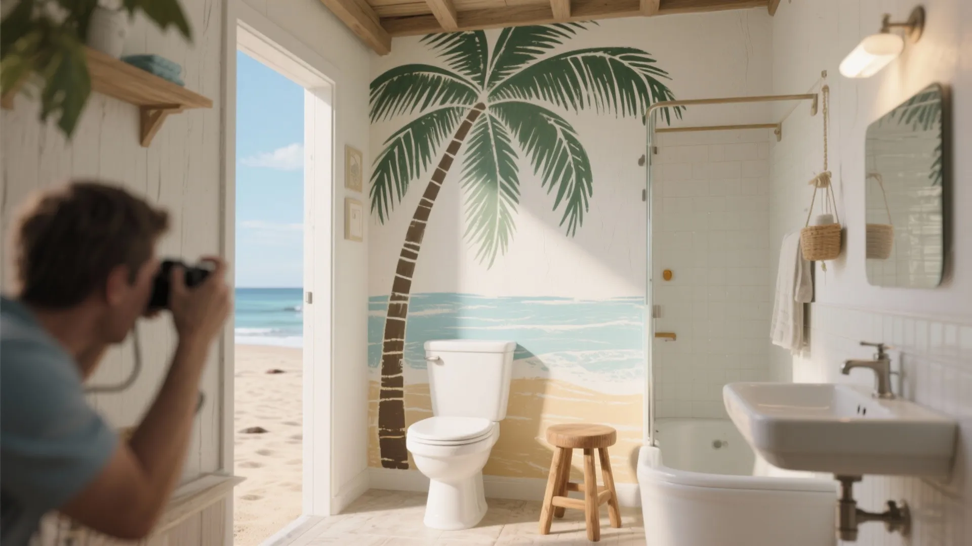 3. Painted murals or stencils for personality