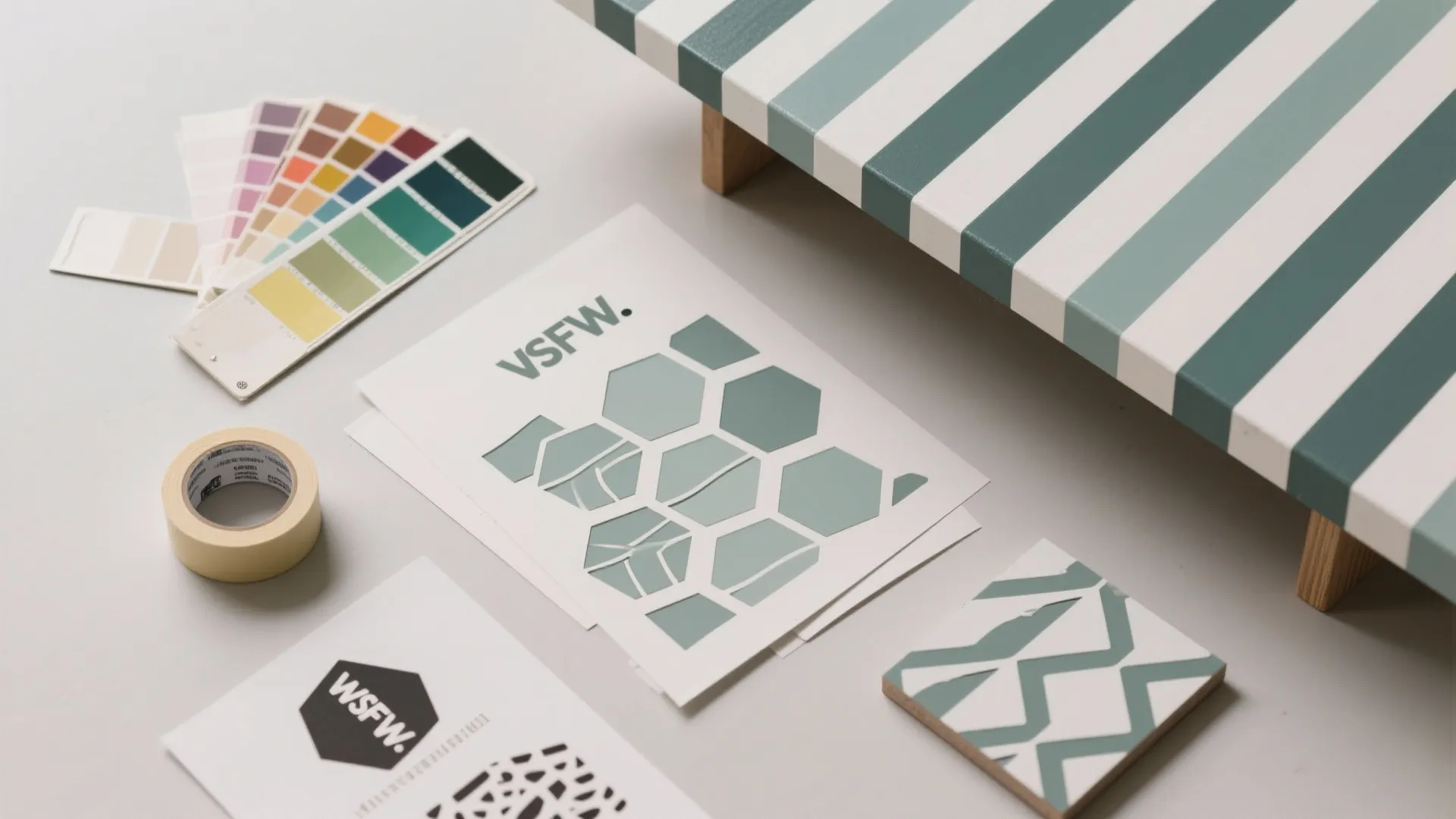 4. Patterned stencils or geometric stripes