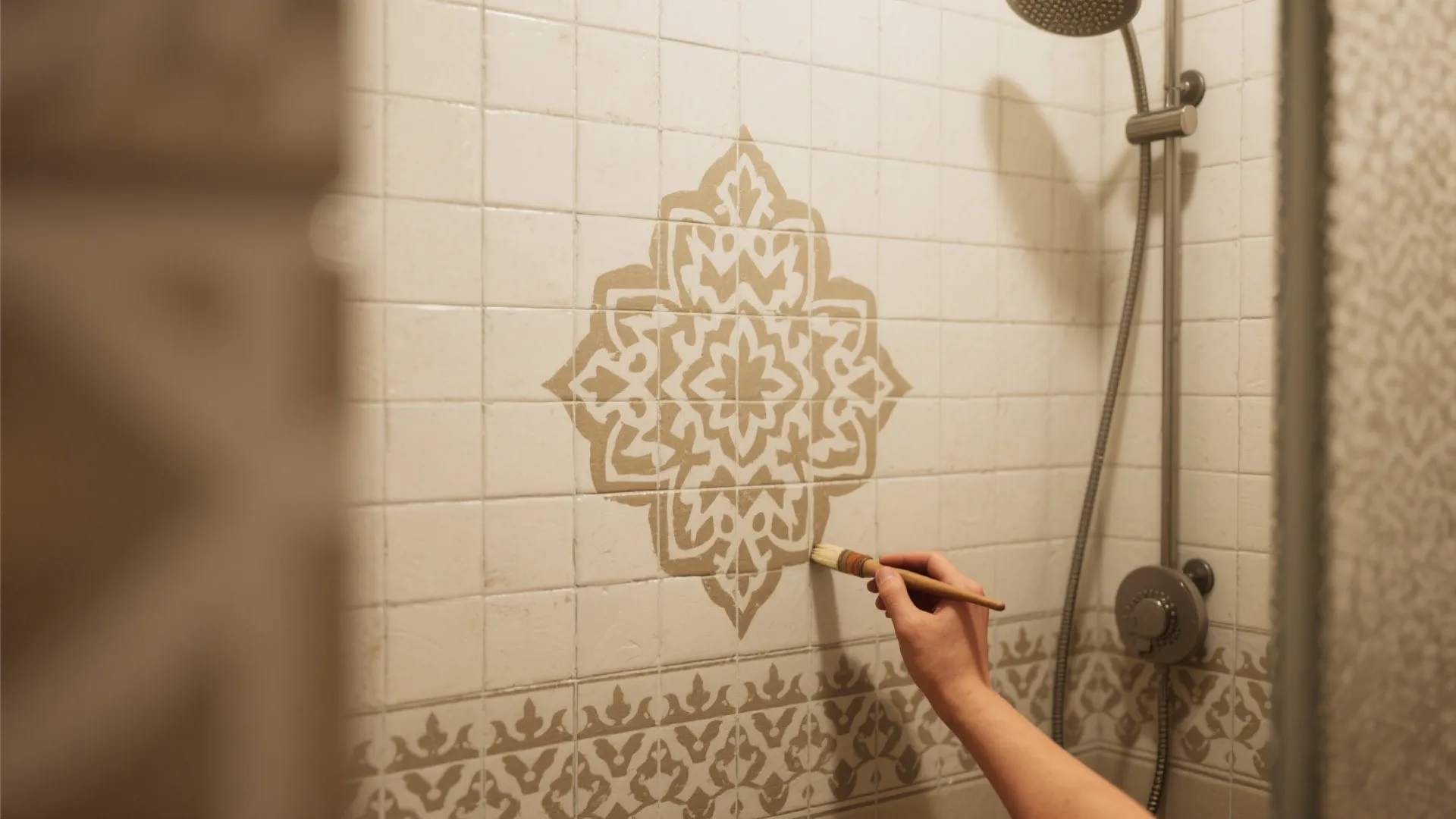 5. Add pattern with stencils or tile overlays for big impact