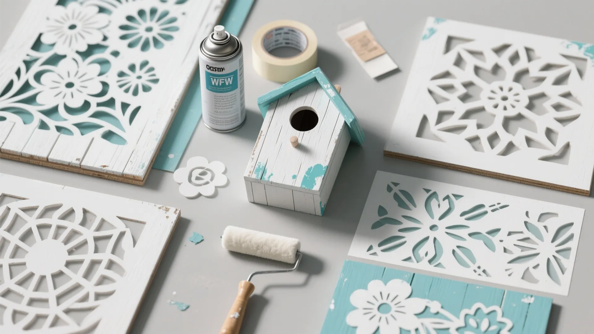 2. Stencil Play: Floral and Geometric Patterns