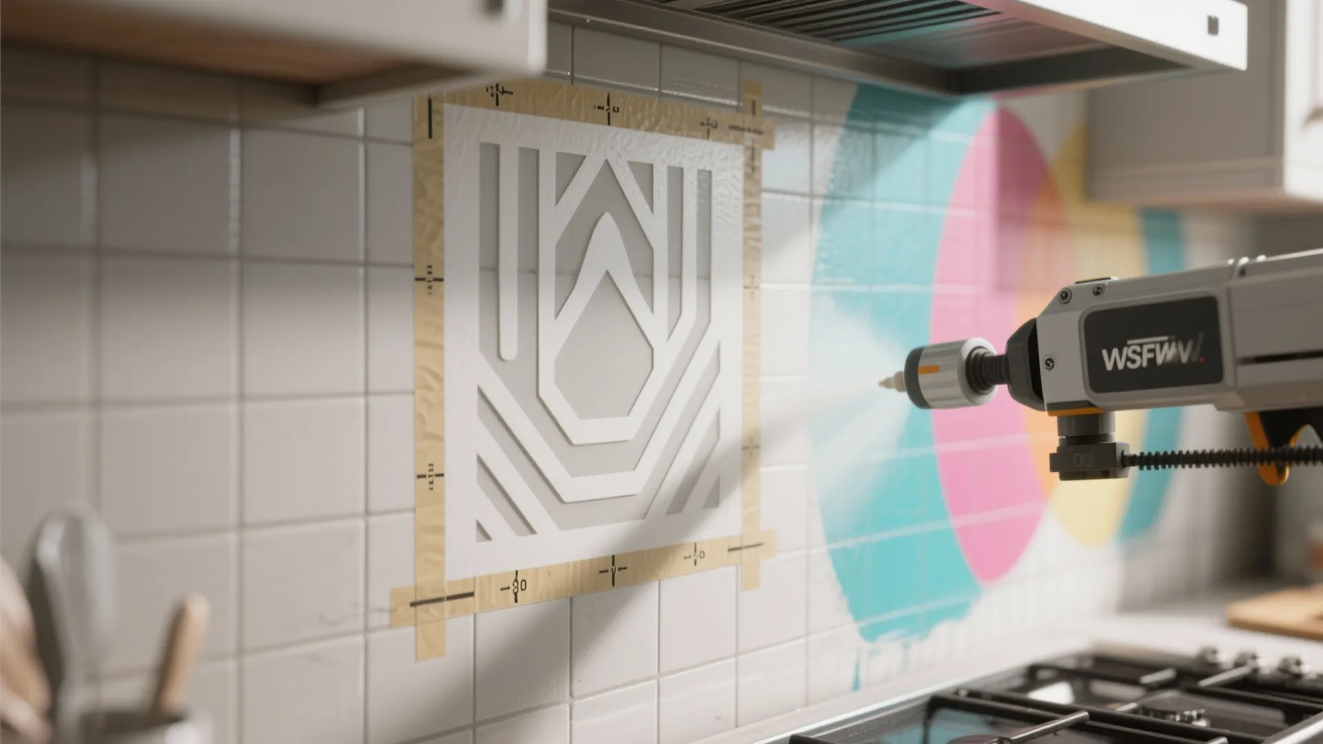 2. Stencil-assisted murals for precision