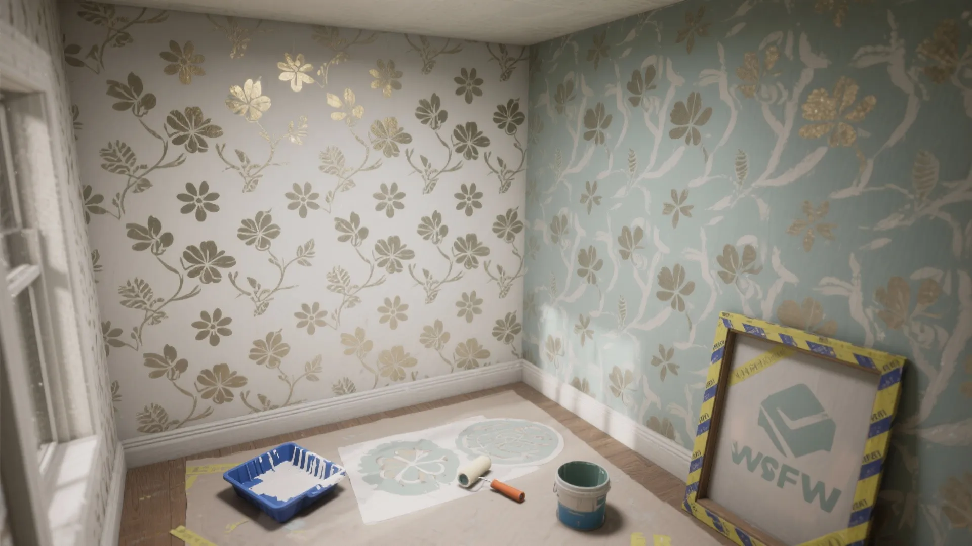 3. Stencil Repeat for Small Rooms