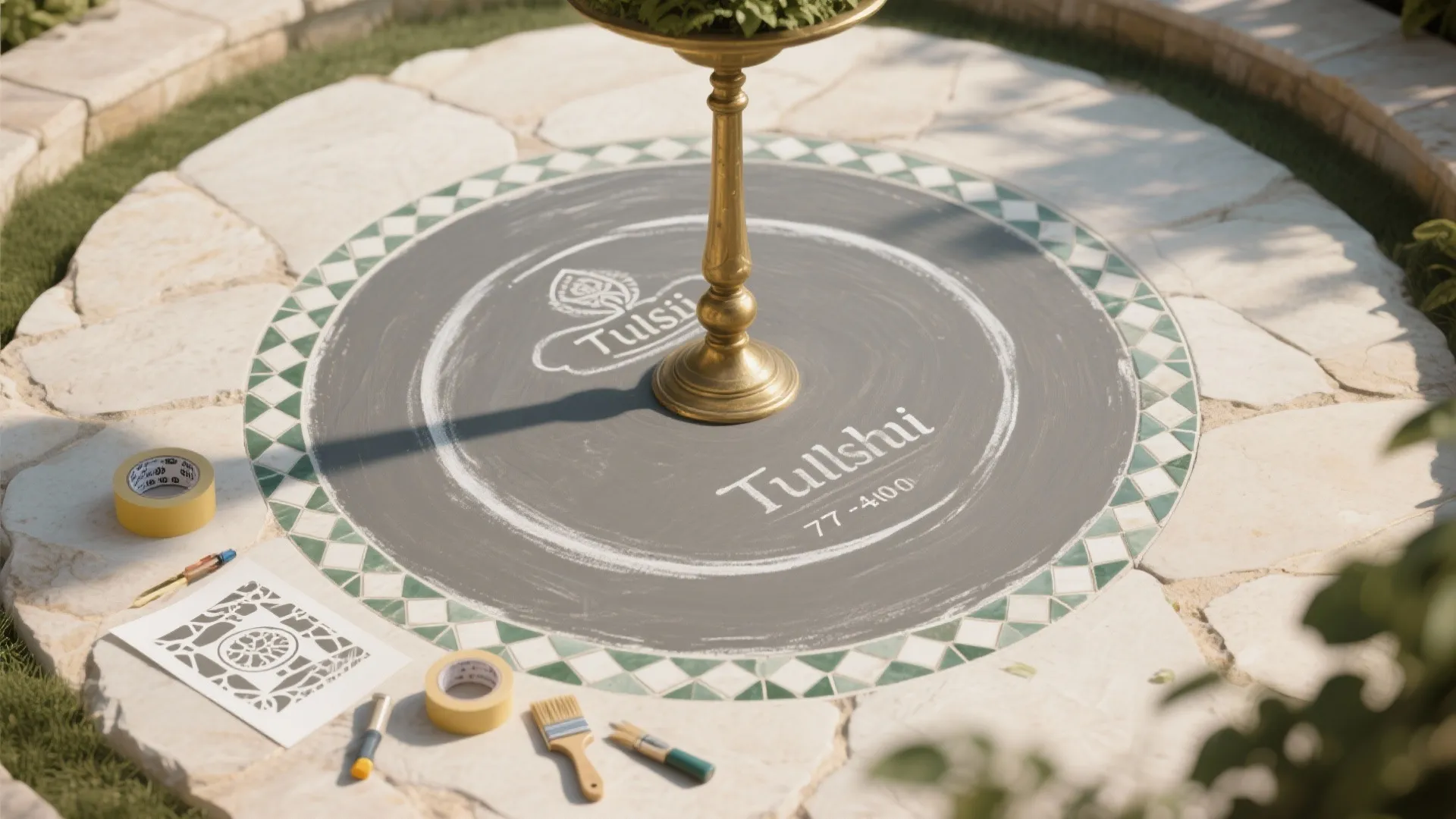 Stencil or Tile-Inlay Look (Semi-Permanent Ease)