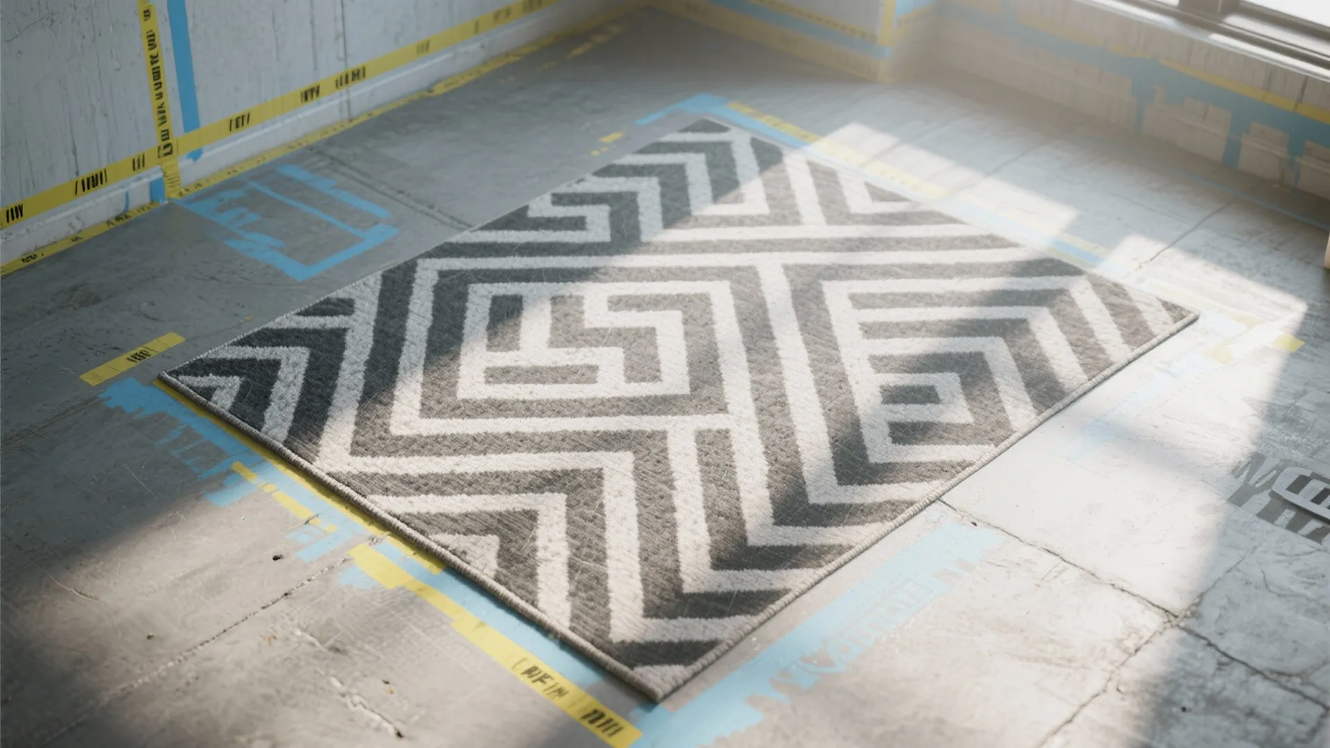 4. Stenciled Patterns on Concrete Floors